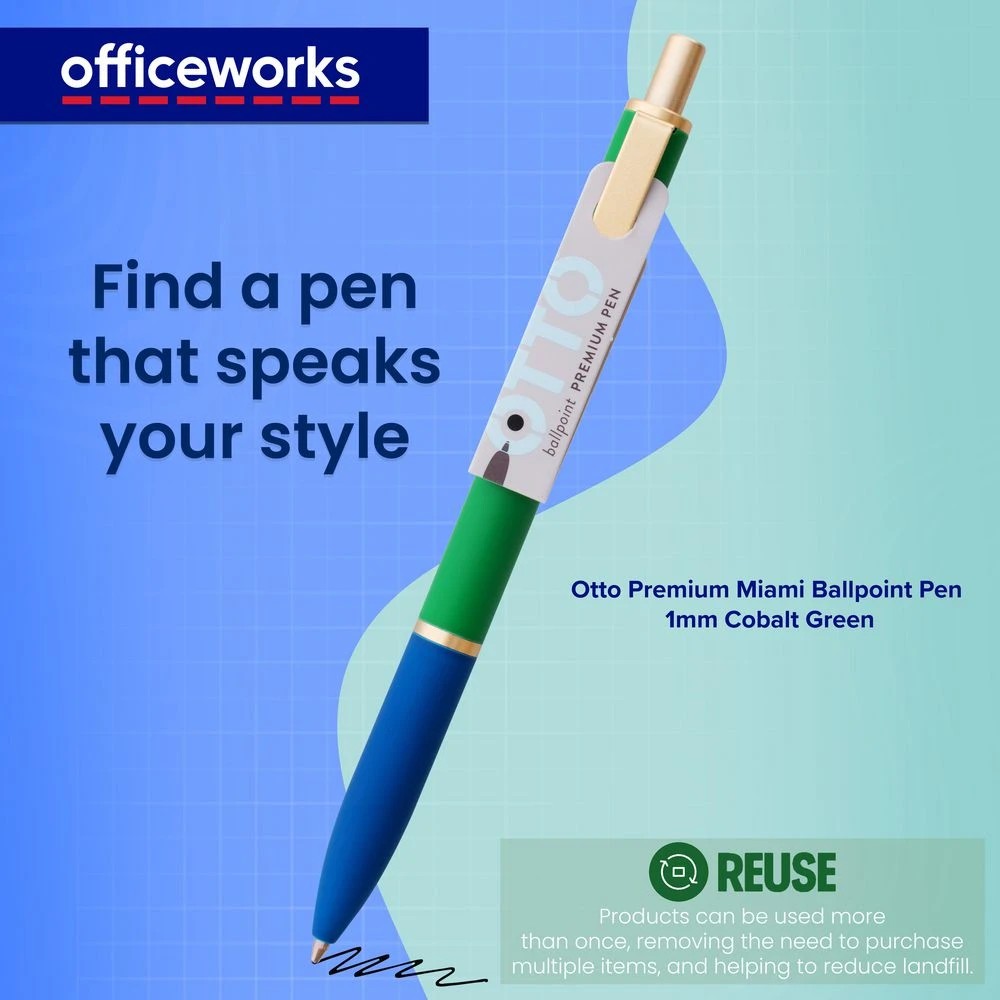 7 Otto Premium Miami Ballpoint Pen 1mm Cobalt Green, 7 of 7