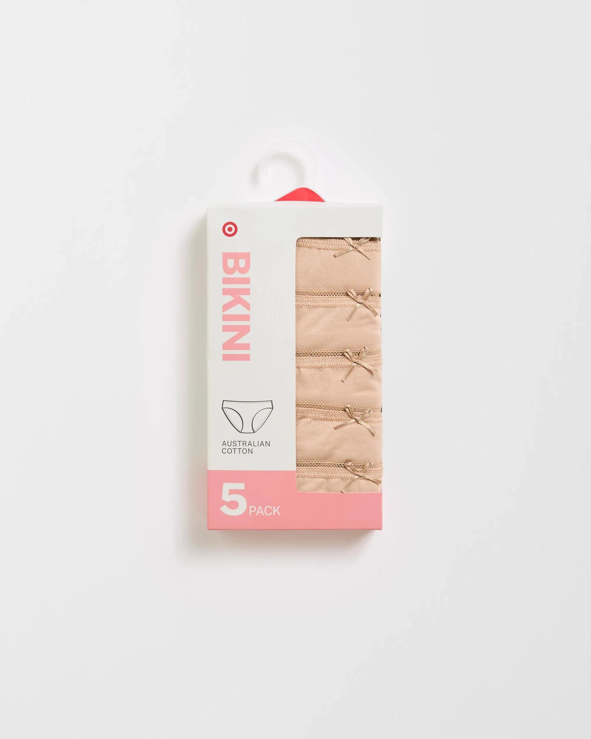 5 Target 5 Pack Cotton/Elastane Bikini Briefs LATTE, 5 of 5