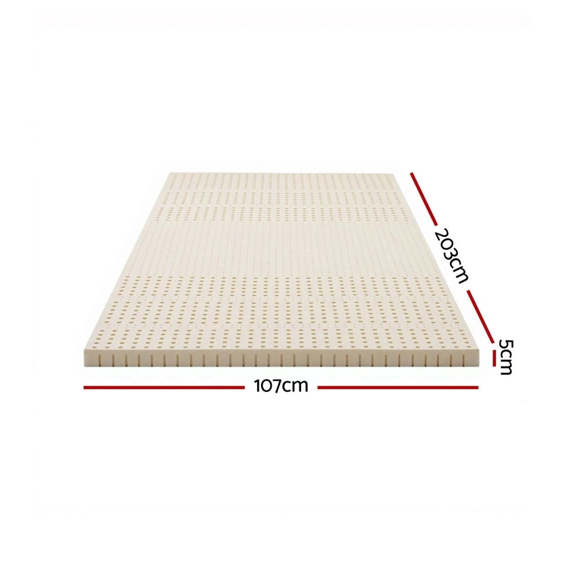 3 Giselle Bedding Latex Mattress Topper 5cm King Single - King Single Bed - Beige, 3 of 8