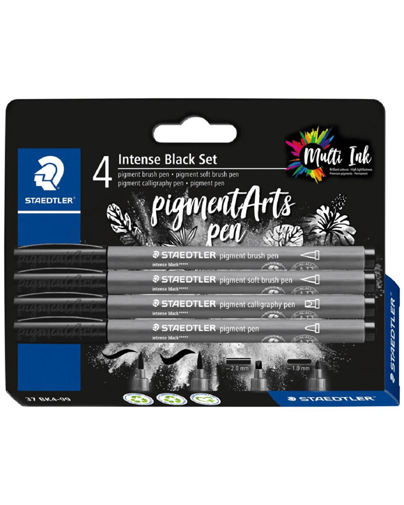 Staedtler Mars Intense Black Pigment Art Pens 4 Pack
