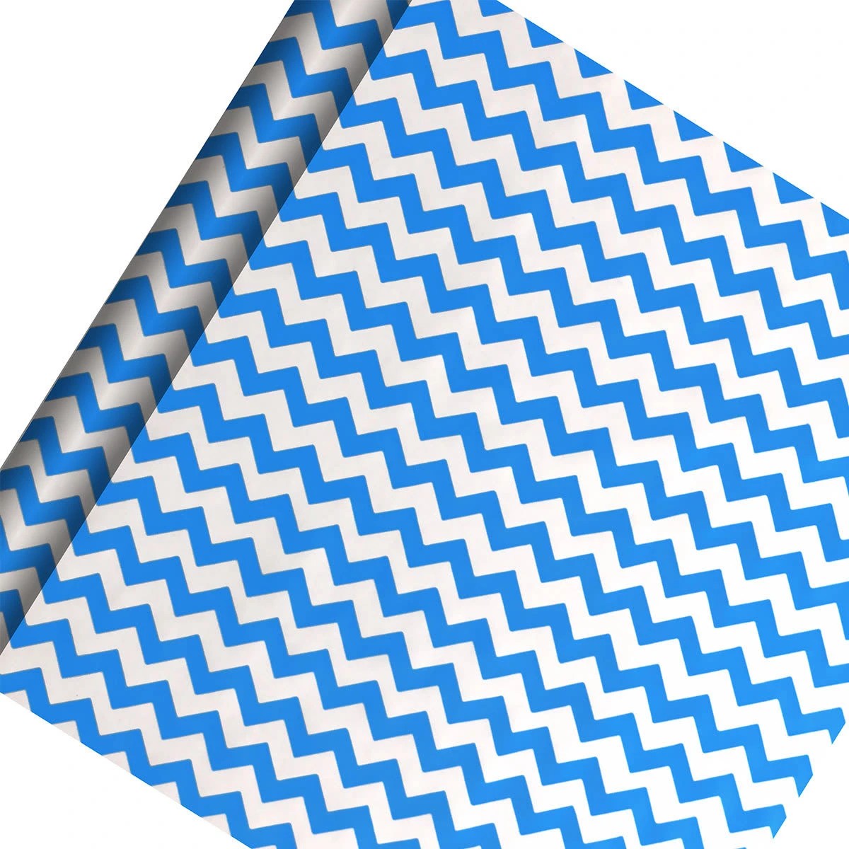 1 Creative Publishing by Hallmark Gift Wrapping Paper Roll - Blue & White Chevron, 1 of 3