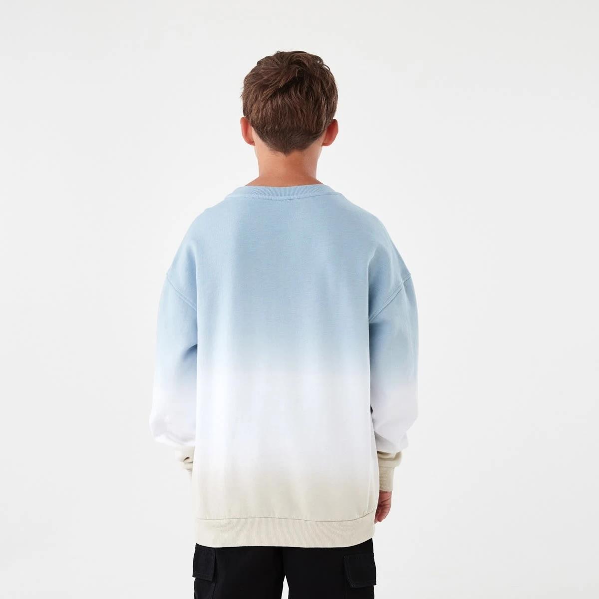 2 Oversized Washed Crew Neck Sweatshirt Faded Blue, 2 of 6