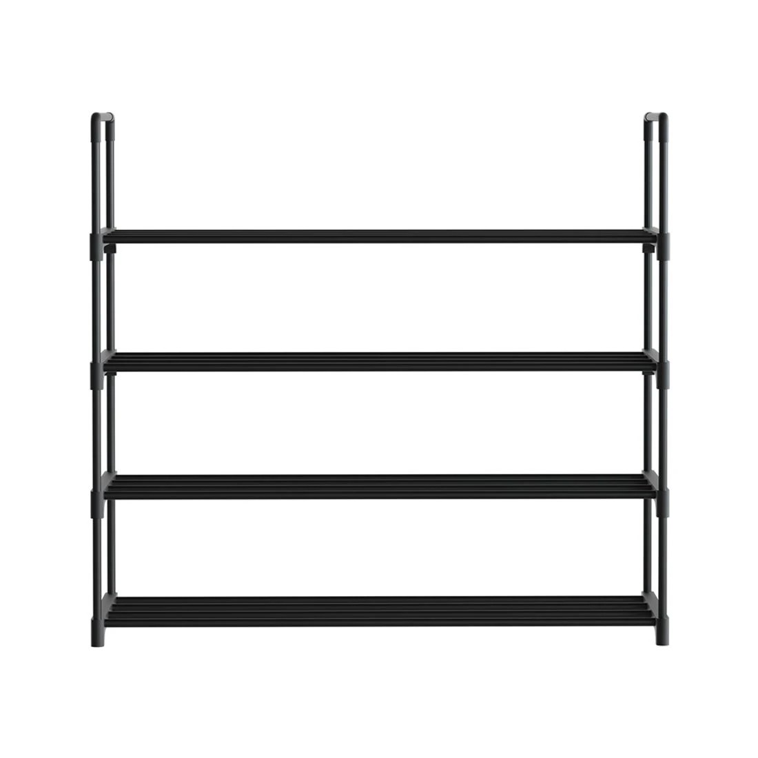 5 Artiss Shoe Rack Cabinet Stackable 4-Tier 16 Pairs Entryway Storage Organizer Easy Clean Sturdy Space Saving - Black, 5 of 8