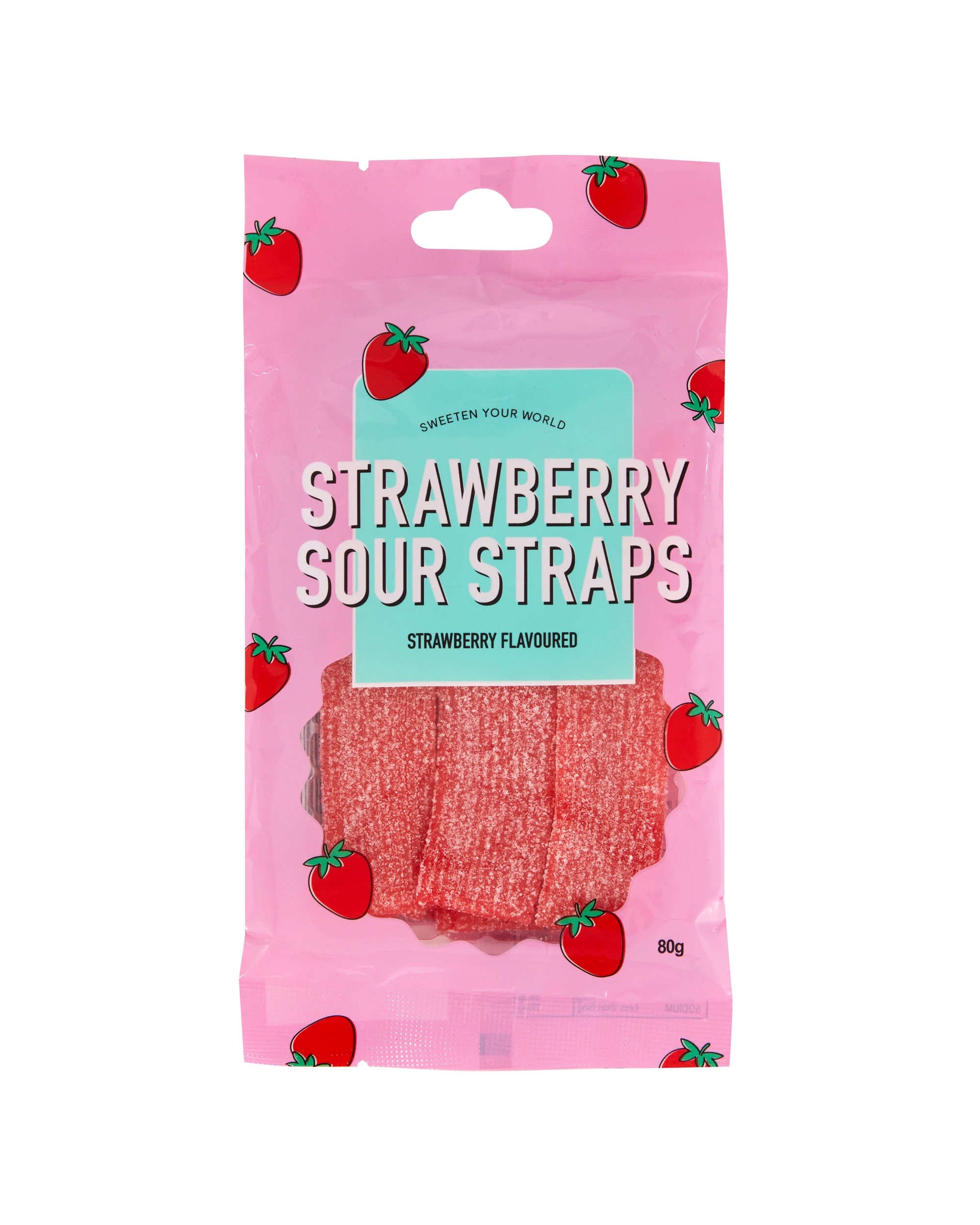 1 Strawberry Sour Straps 80g, 1 of 3