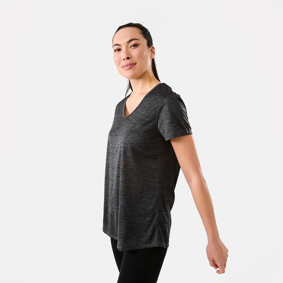 2 Active Womens Short Sleeve Core V-Neck T-shirt BLACK INDIA INK, 2 of 5