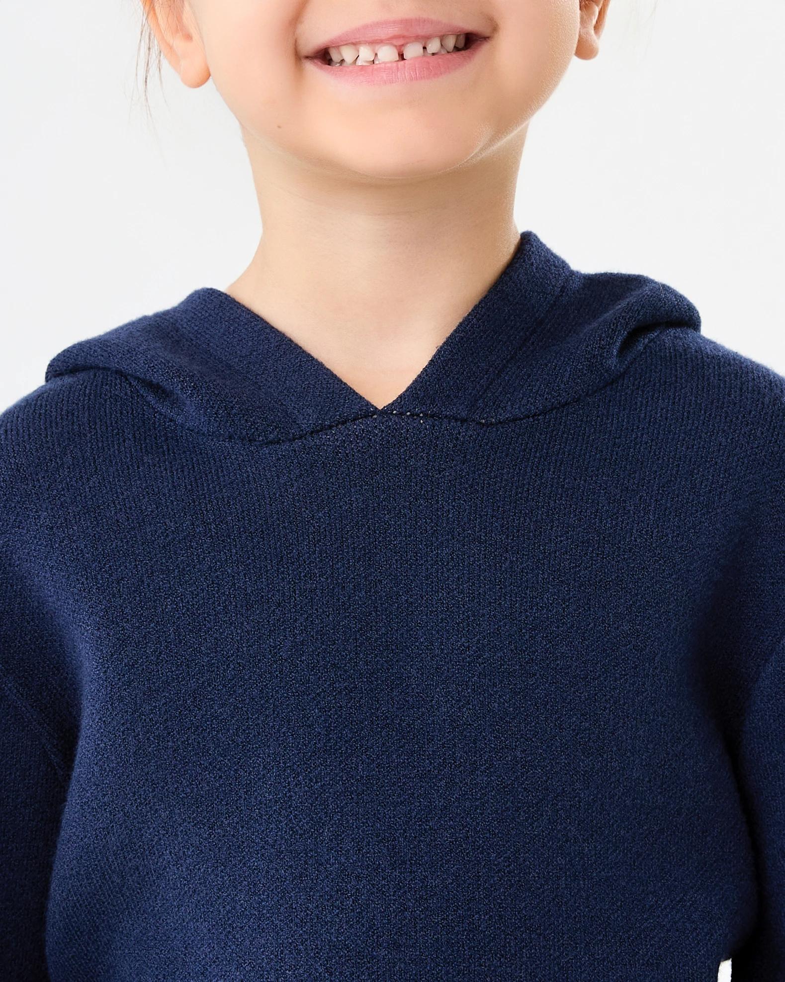 4 Bonded Knit Hoodie Dress Navy, 4 of 7