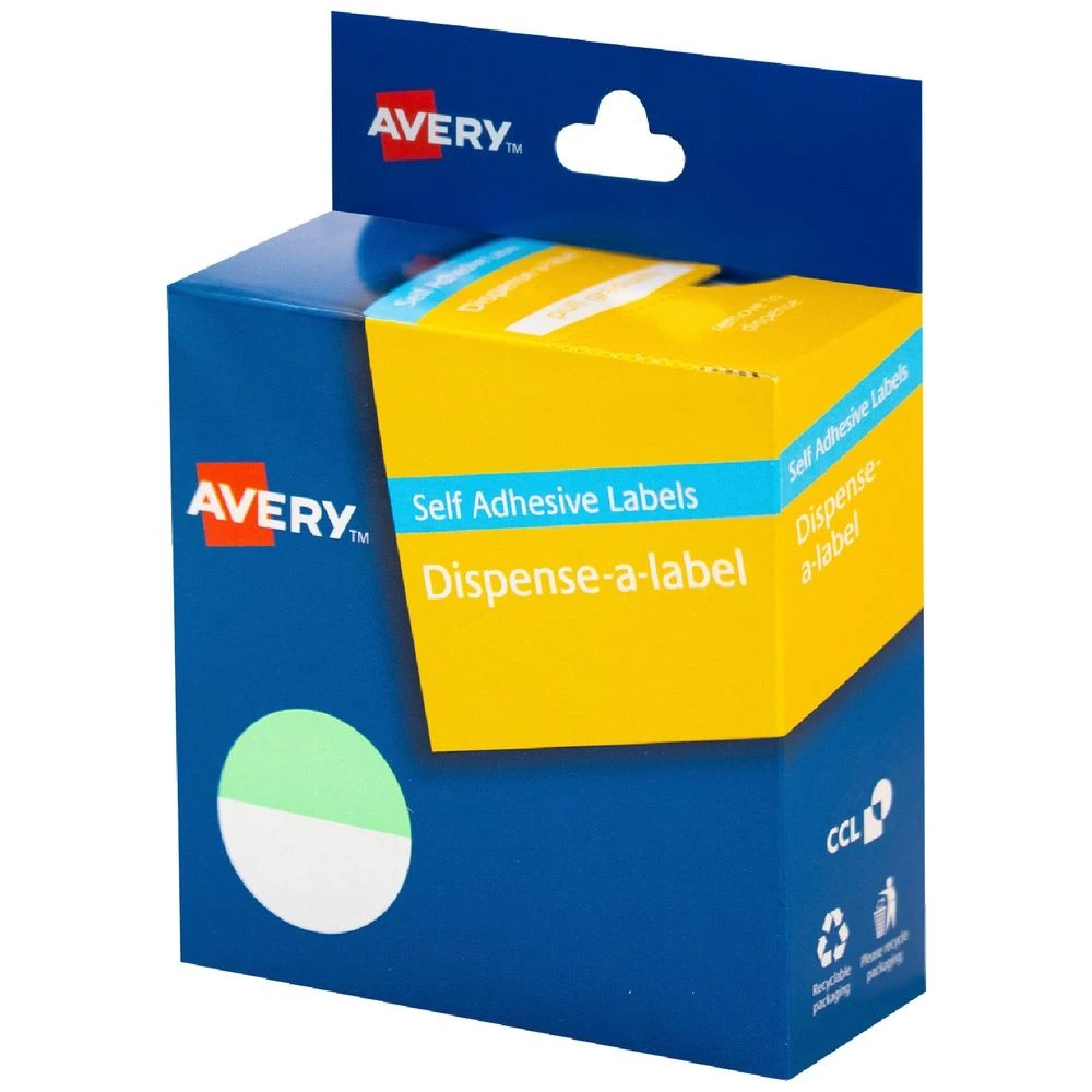 1 Avery Removable Dispenser Labels Mint and White 24mm 300 Pack, 1 of 1