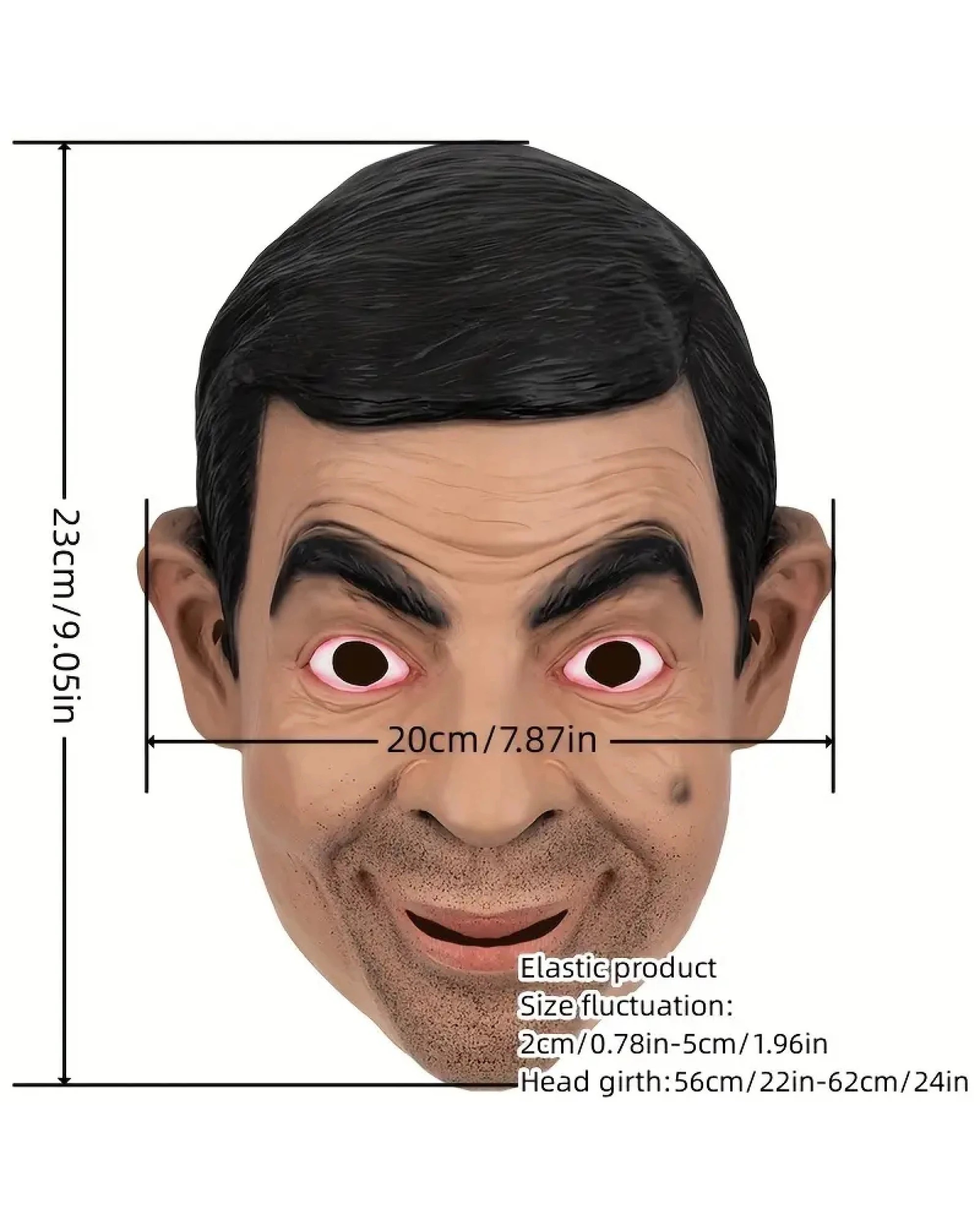 2 BR Costumes Rowan Atkinson Mr. Bean Rubber Latex Mask for Costume Parties, 2 of 5