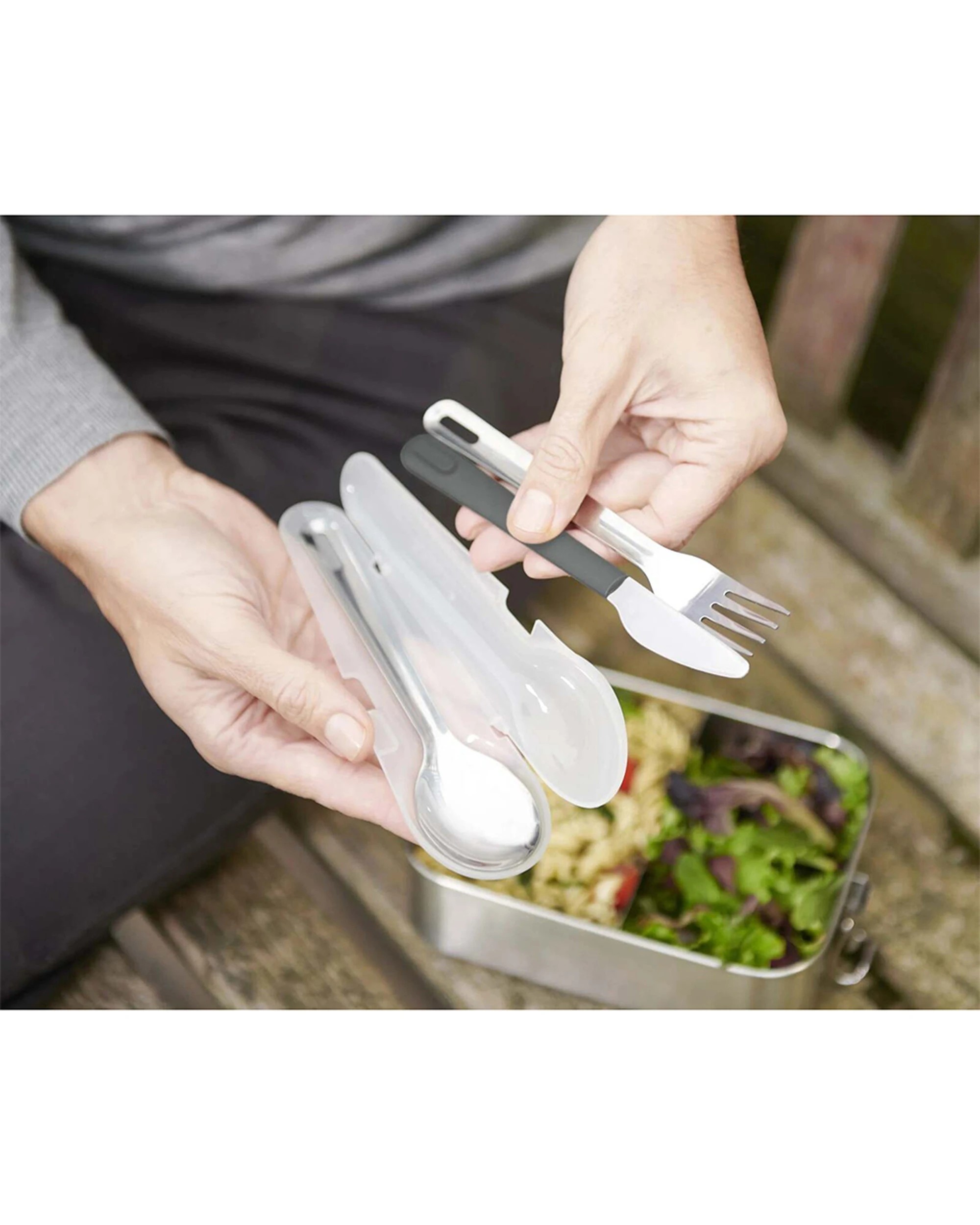 7 Joseph Joseph 3pc GoEat Stainless Steel Cutlery with Case Set Anthracite - Silver, 7 of 7