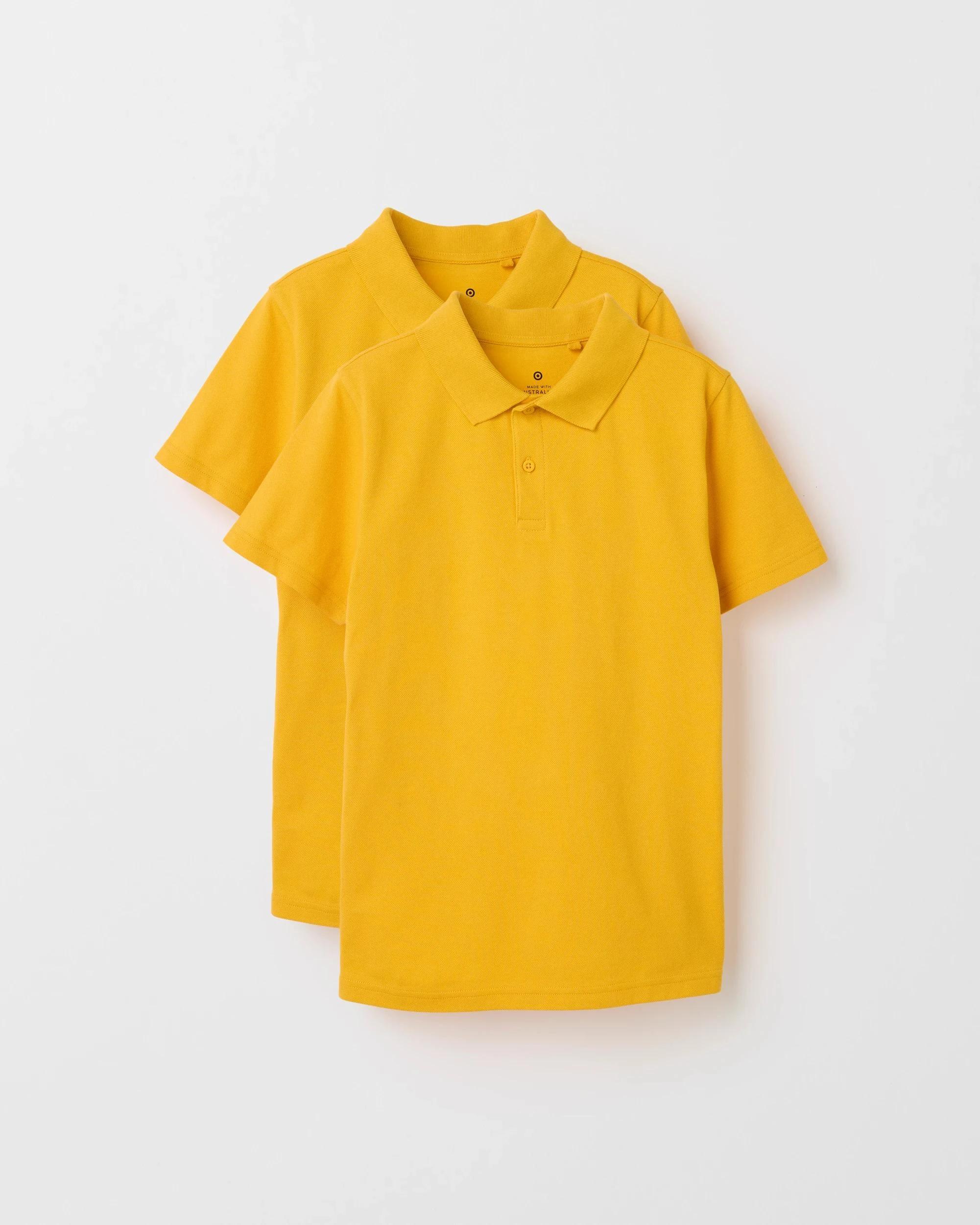 1 Target Australian Cotton 2 Pack Short Sleeve Polo T-Shirt YELLOW, 1 of 6