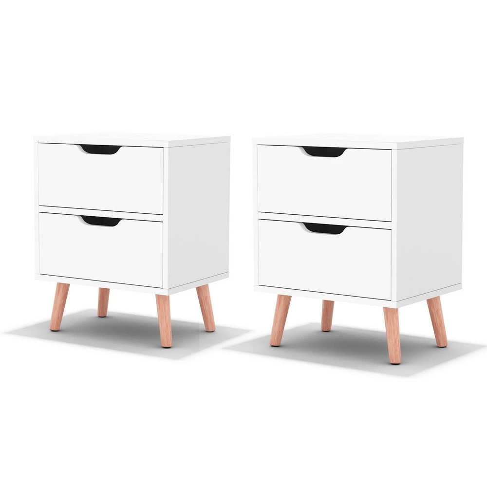 1 Artiss 2X Bedside Table 2 Drawers - BODEN - White, 1 of 7
