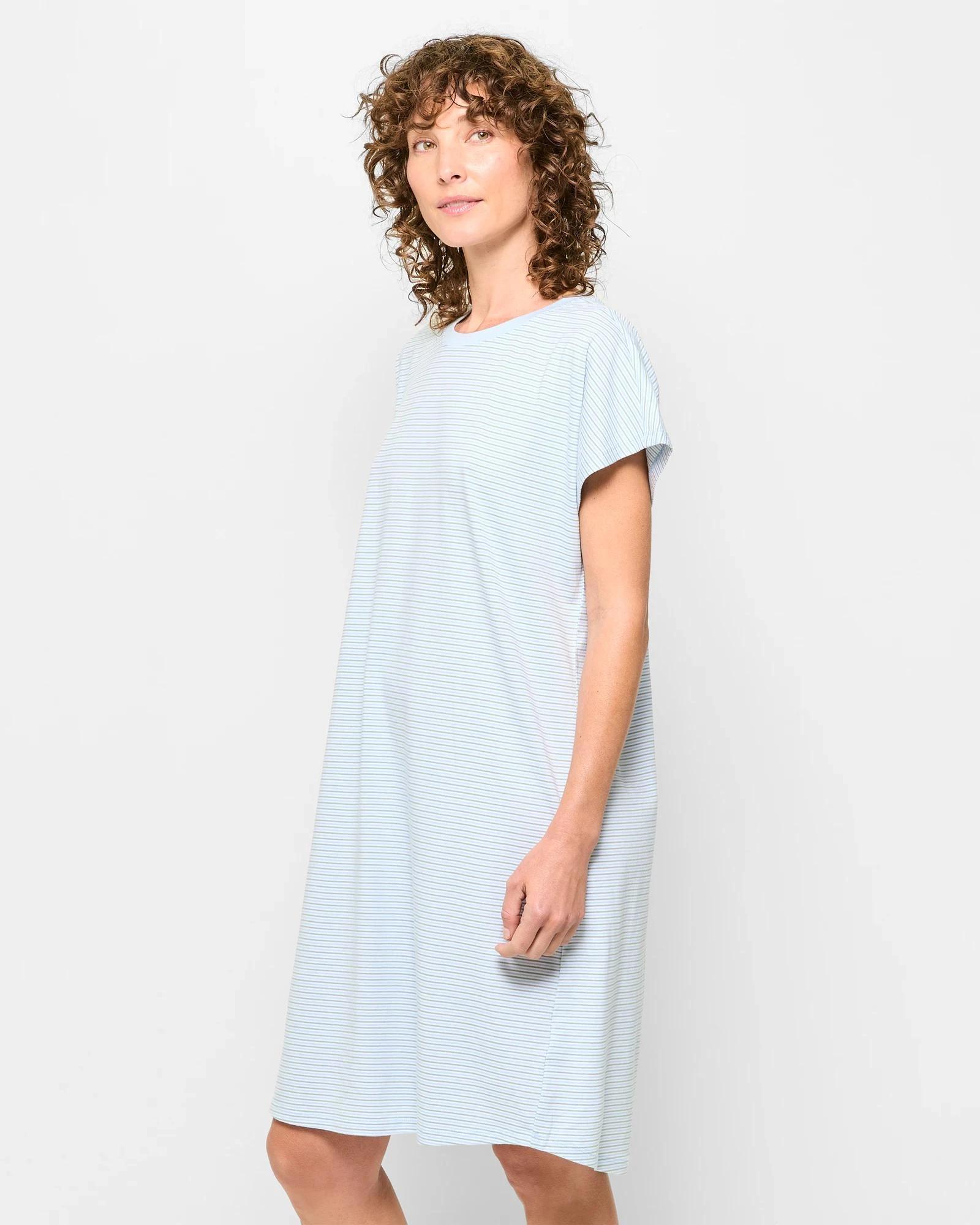 3 Target Australian Cotton T-Shirt Nightie SAGE STRIPE/BLUE, 3 of 5