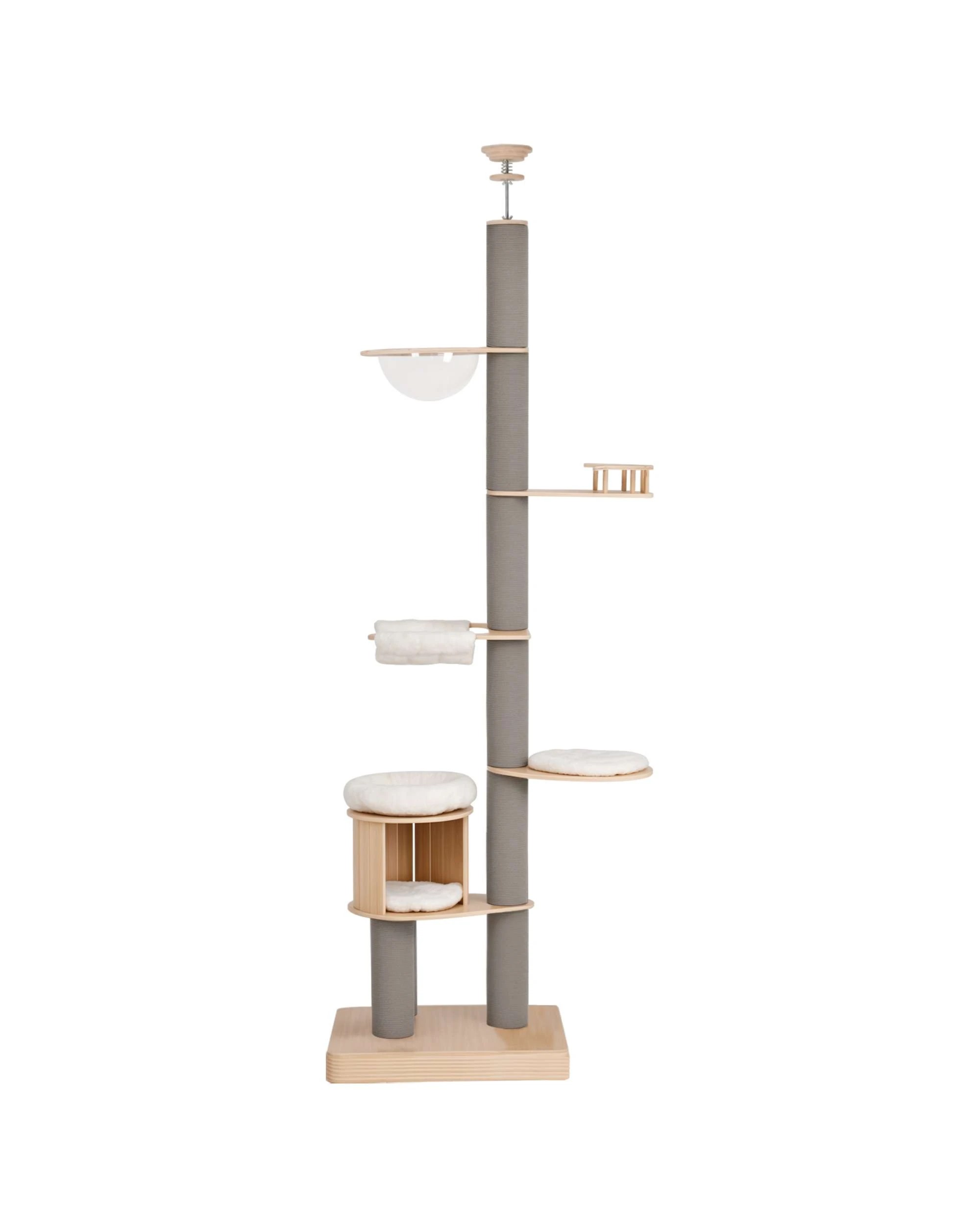1 Advwin Floor to Ceiling Cat Tree Wood Tower Scratching, 1 of 7
