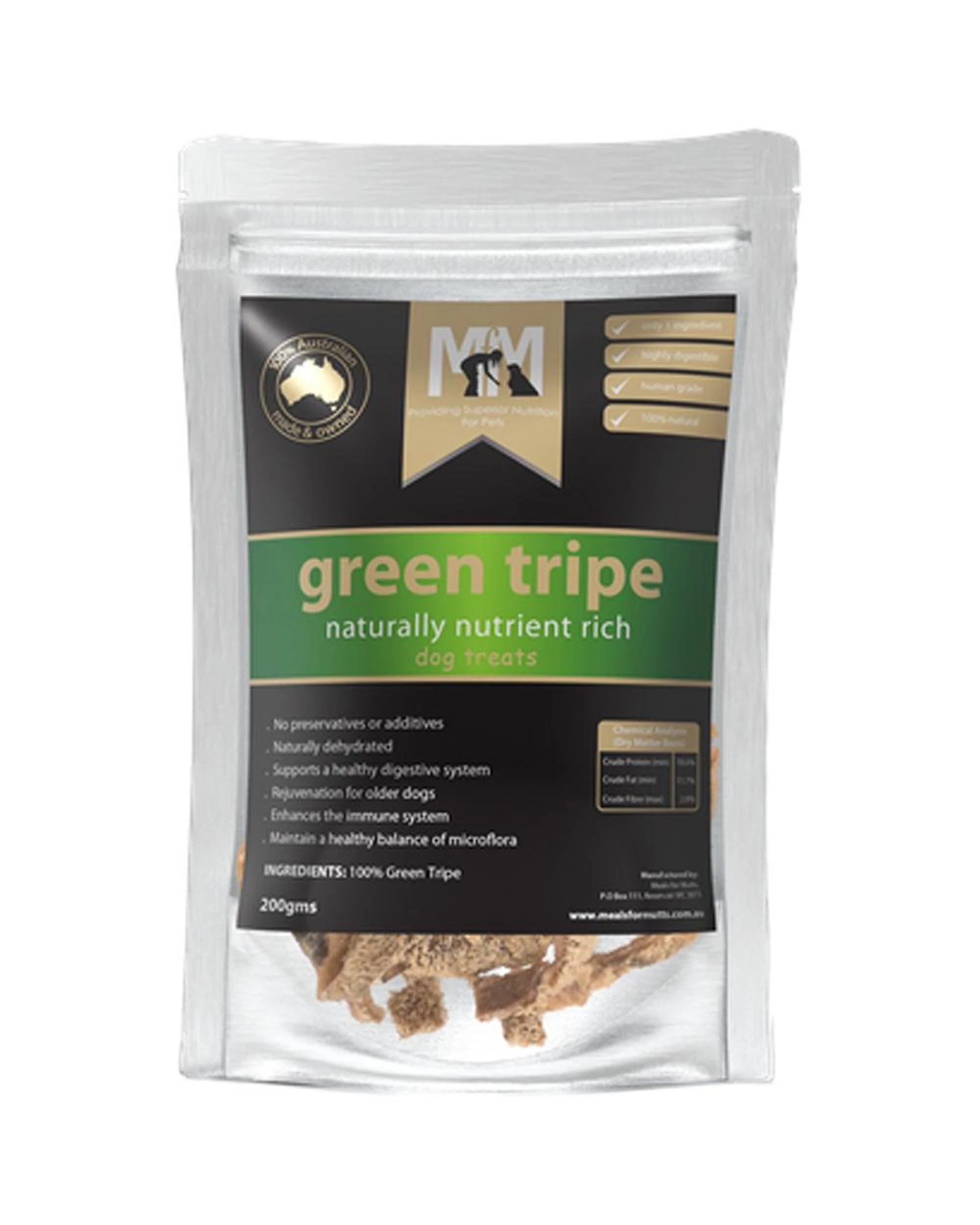 1 MFM Dogs Green Tripe Naturally Nutrient Rich Treats 200g, 1 of 2