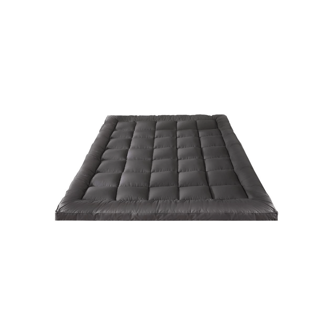 1 Bedra 5cm Pillow Top Mattress Topper Bamboo-Microfibre-Charcoal Filling, Fitted King, Charcoal - Charcoal, 1 of 5