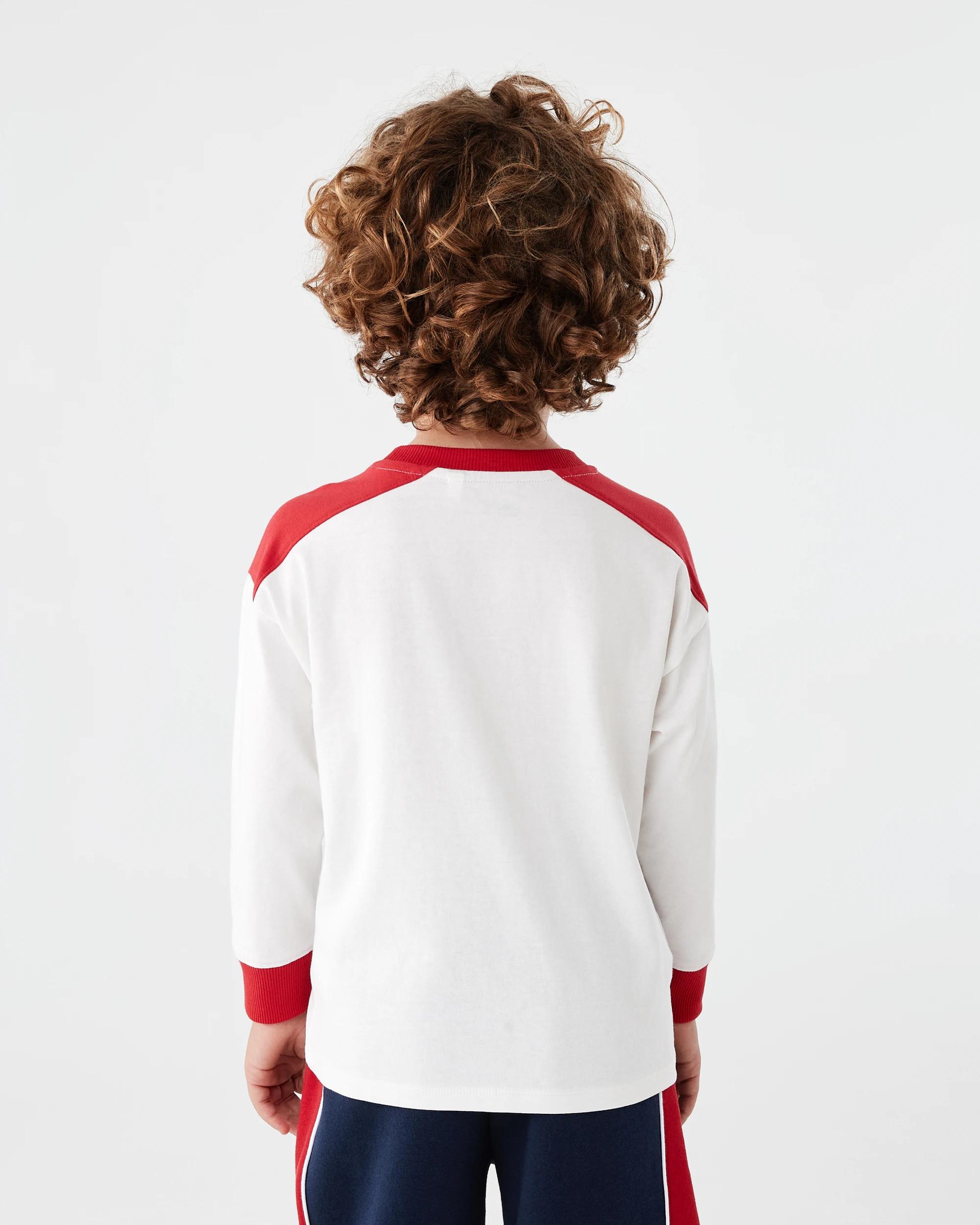 2 Long Sleeve Oversized Print T-shirt Wht Varsit, 2 of 9