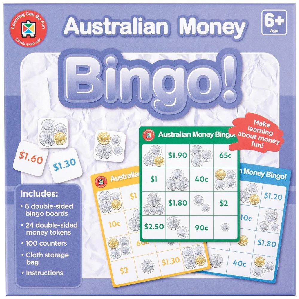 1 Learning Can Be Fun Australian Money Bingo, 1 of 2