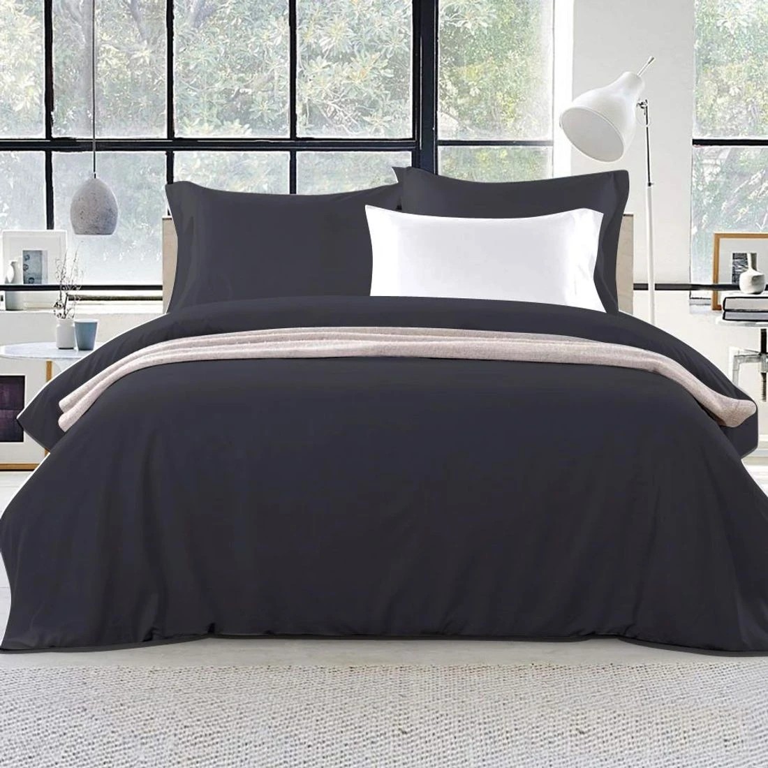 3 Giselle Bedding Quilt Cover Set Classic  Queen - Queen Bed - Black, 3 of 8