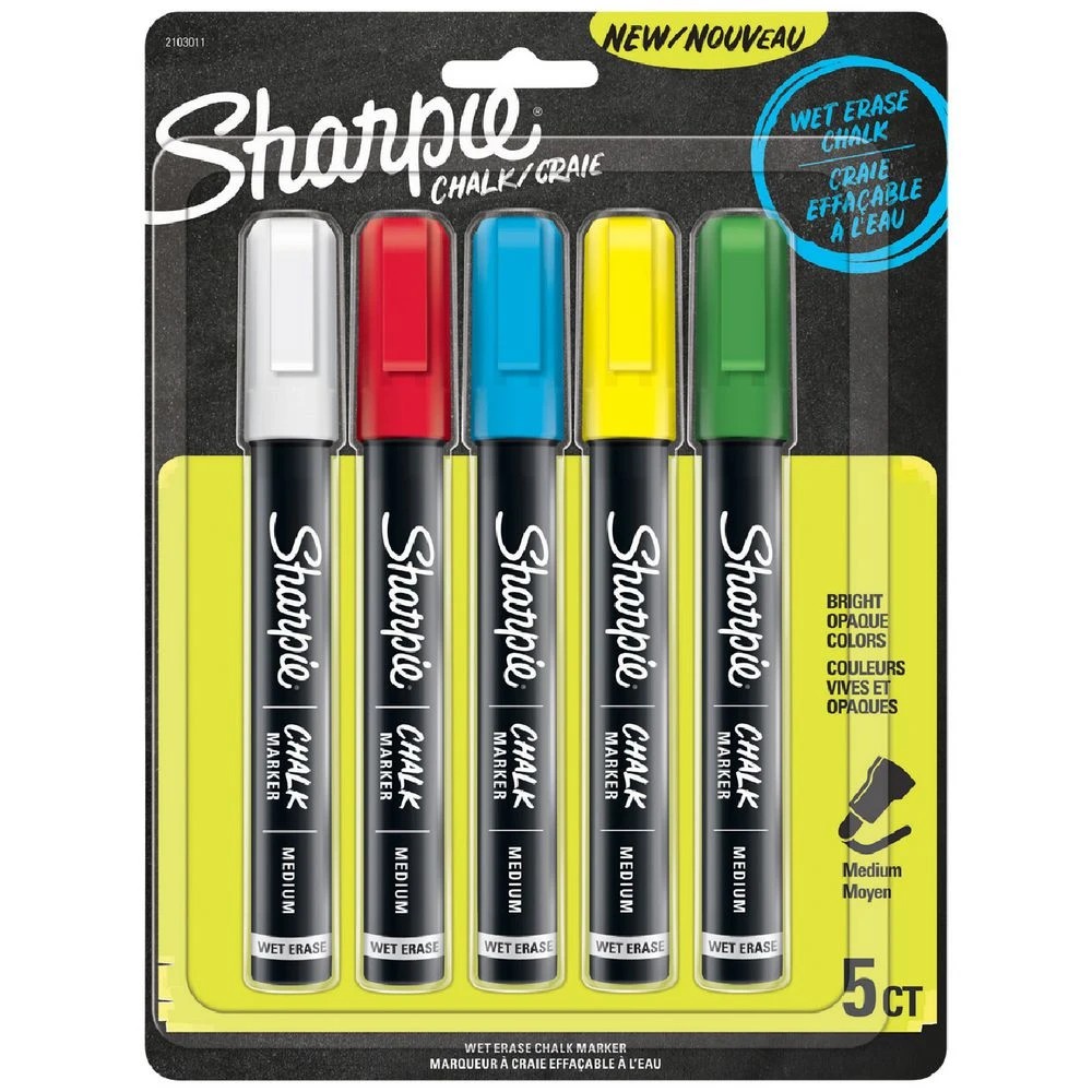 1 Sharpie Wet Erase Chalk Marker Assorted 5 Pack, 1 of 8