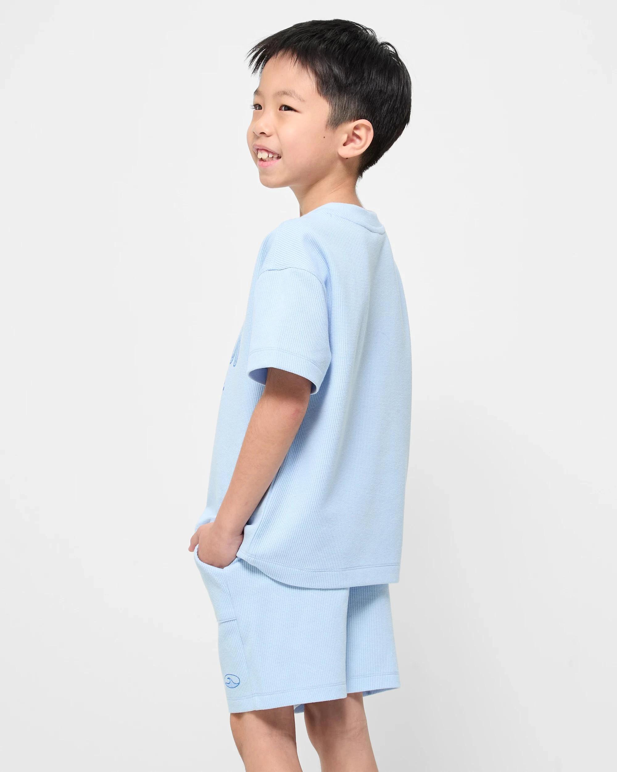 3 Target Waffle T-shirt and Short 2 Piece Set BLUE WAVE CLUB, 3 of 5