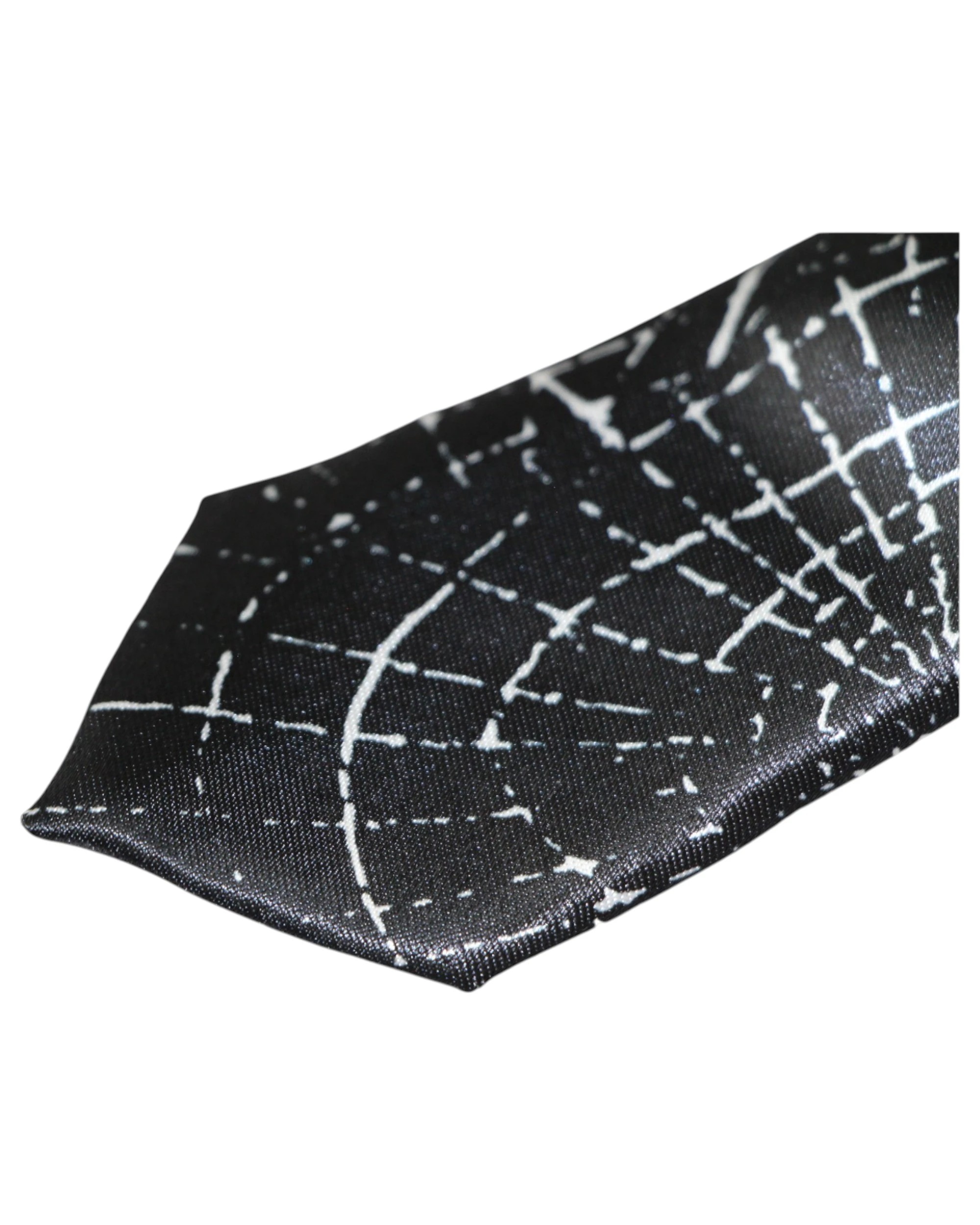 2 Zasel Mens Black & White Spider Web 5cm Skinny Neck Tie - Multi, 2 of 3