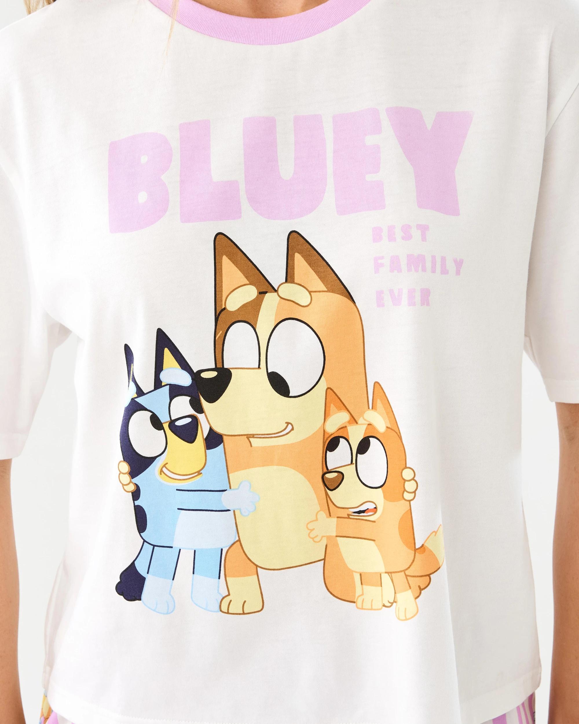 6 Bluey License Short Sleeve Cotton Knit Top and Woven Shorts Family Matching Pyjama Set Bluey, 6 of 9