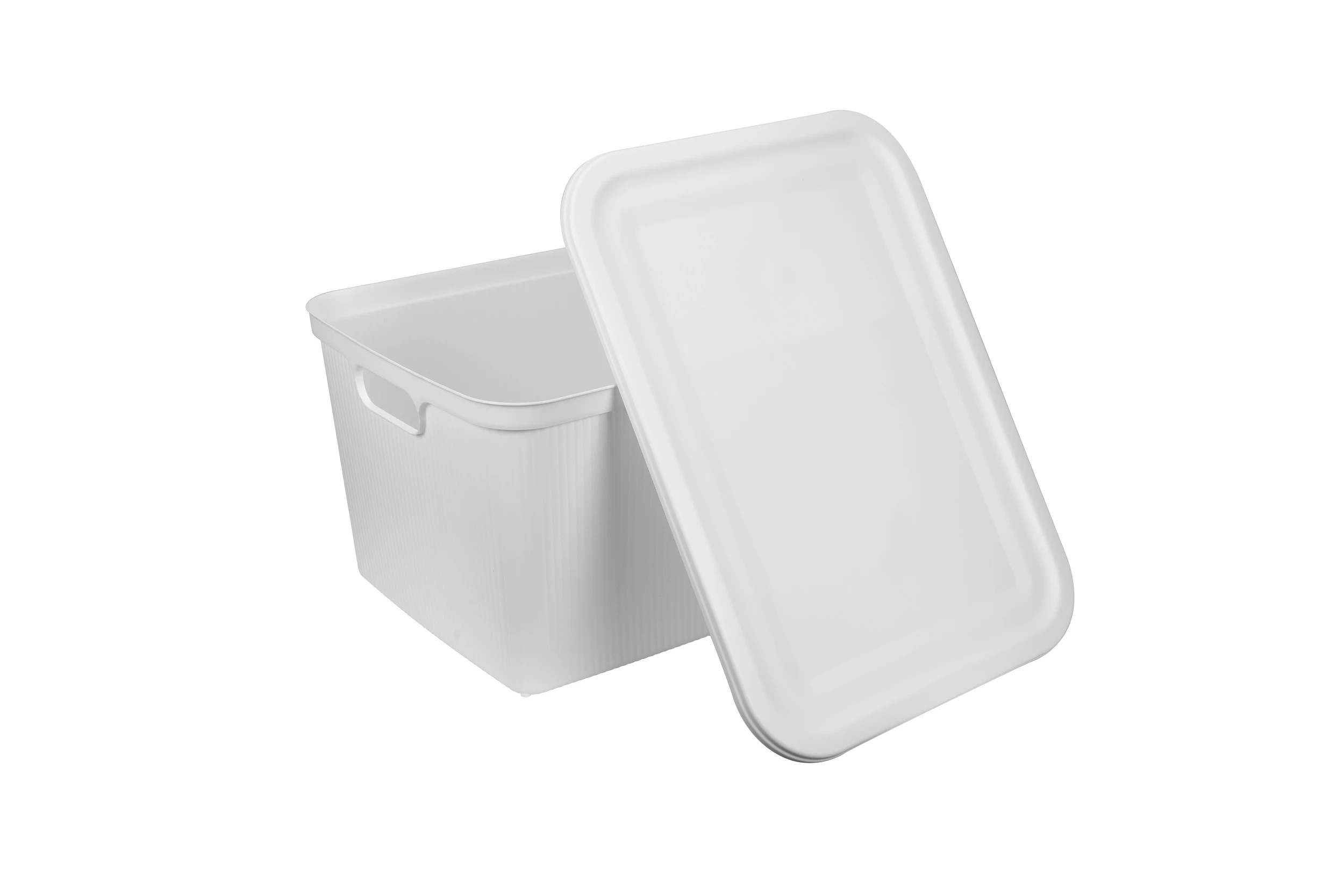 5 75L Ribbed Storage Tub - White, 5 of 6