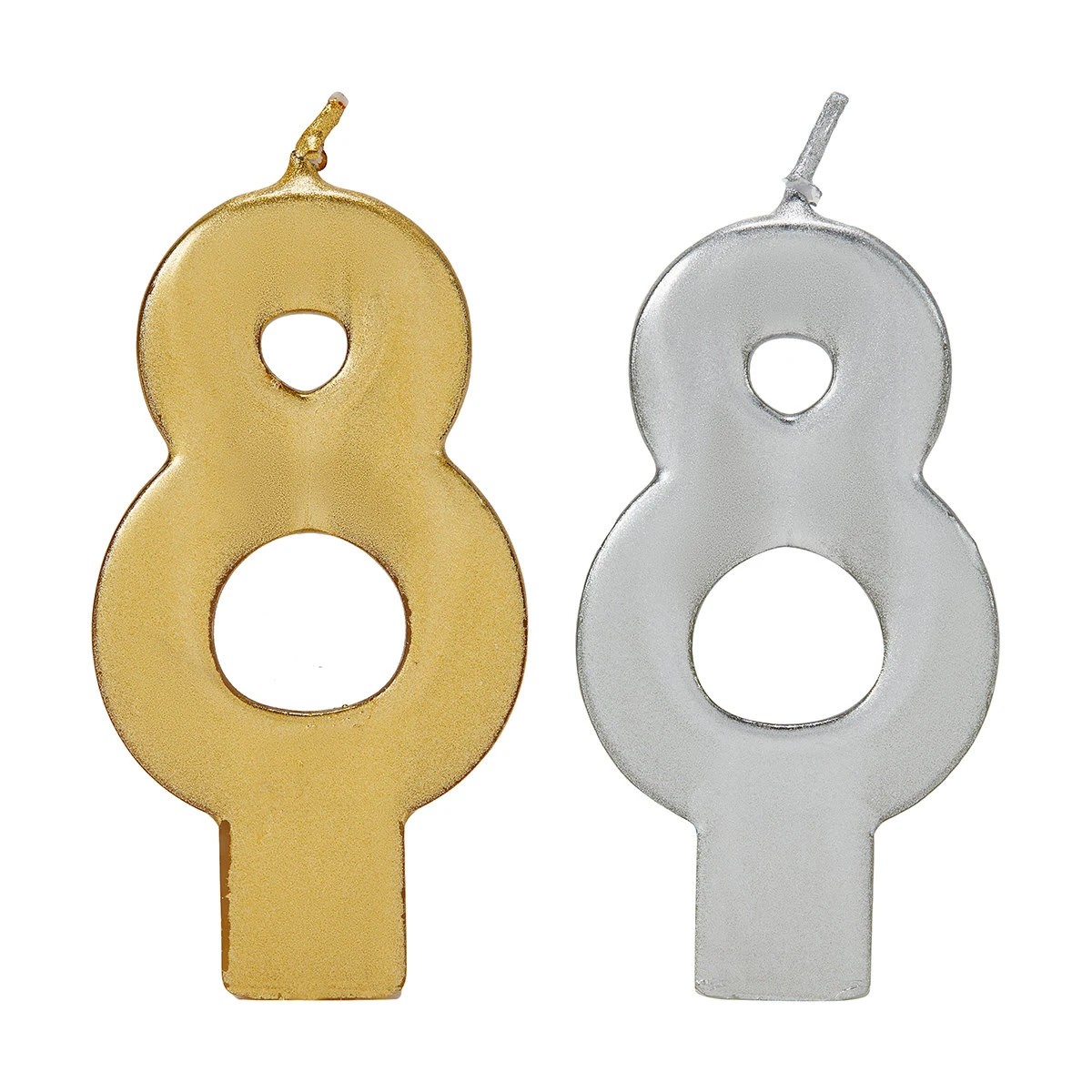 3 Metallic Candle Number 8 - Assorted, 3 of 6