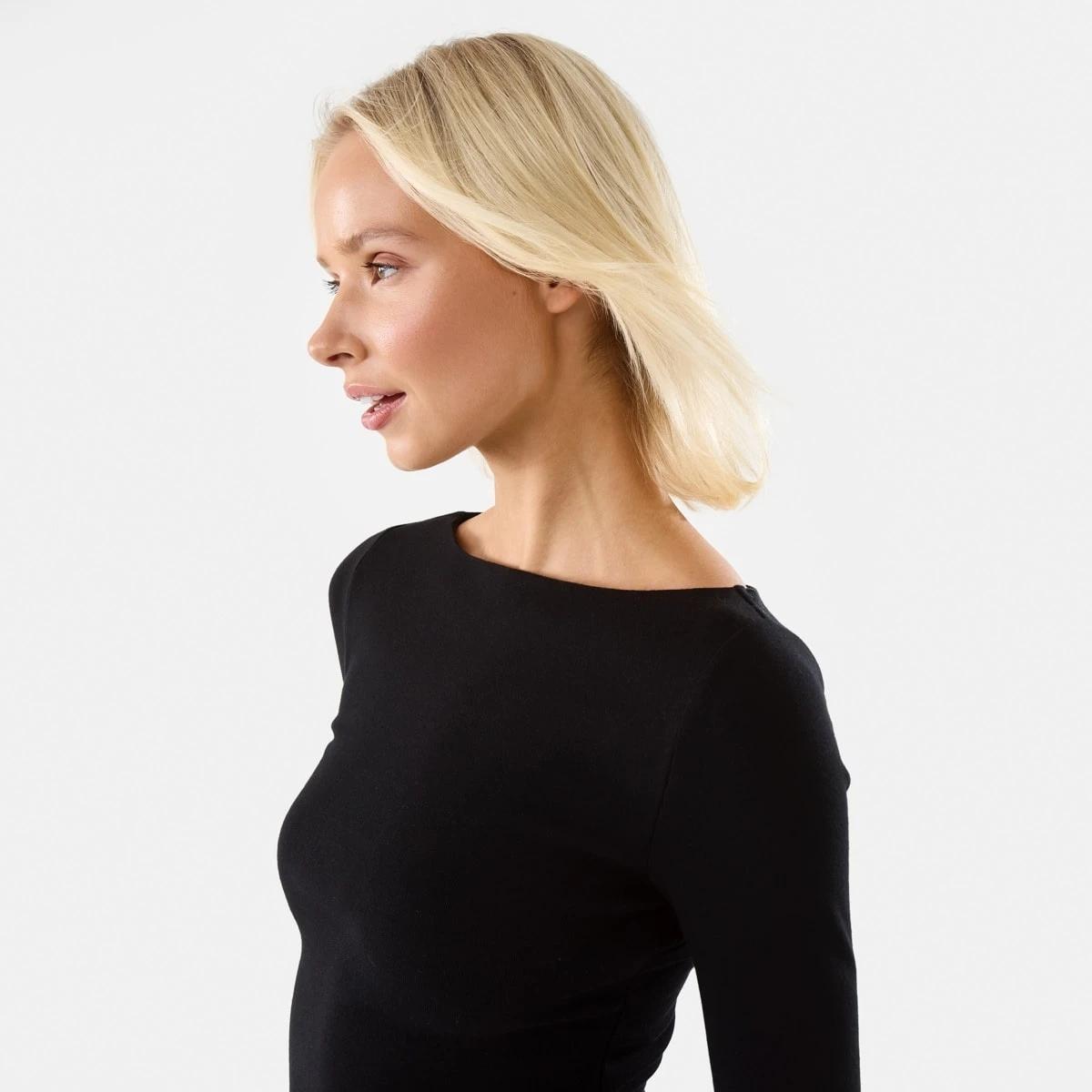 5 Long Sleeve Bubble Mini Dress Black, 5 of 7