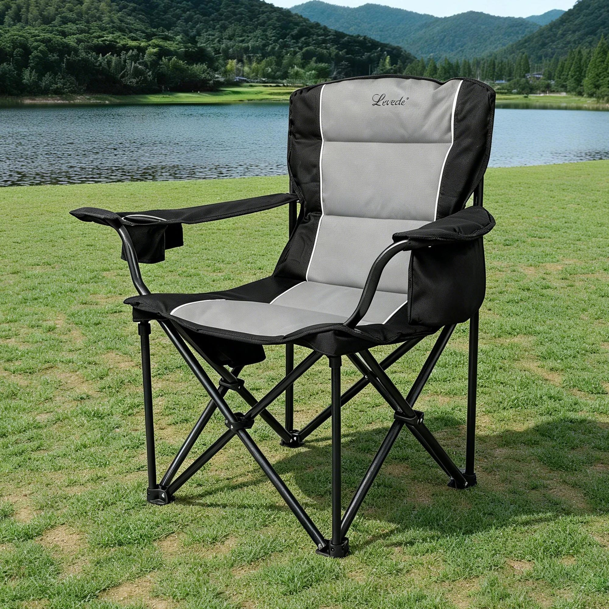 7 Levede Camping Chair Large Folding Outdoor Portable Fishing Picnic Travel Seat, 7 of 8