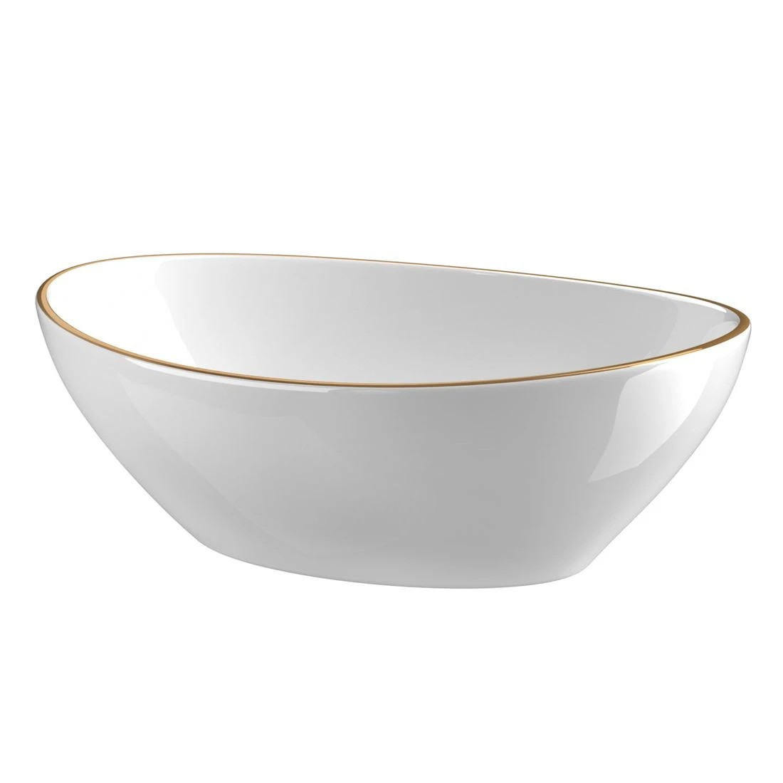1 Cefito Bathroom Basin Ceramic Vanity Sink Hand Wash Bowl Gold Line 41x34cm - Yellow, 1 of 4