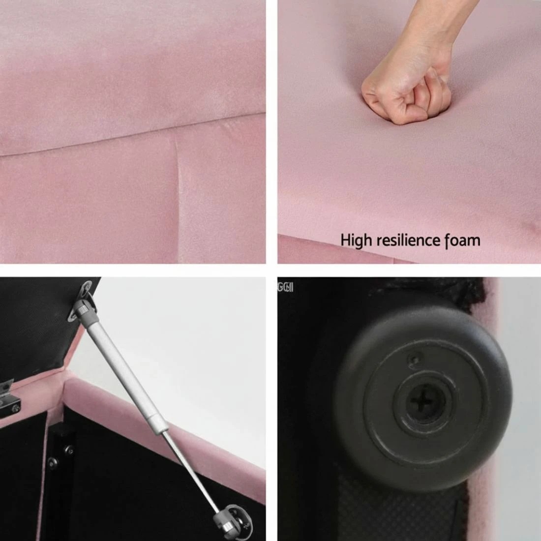 7 Artiss Storage Ottoman Blanket Box 103cm - Pink, 7 of 7