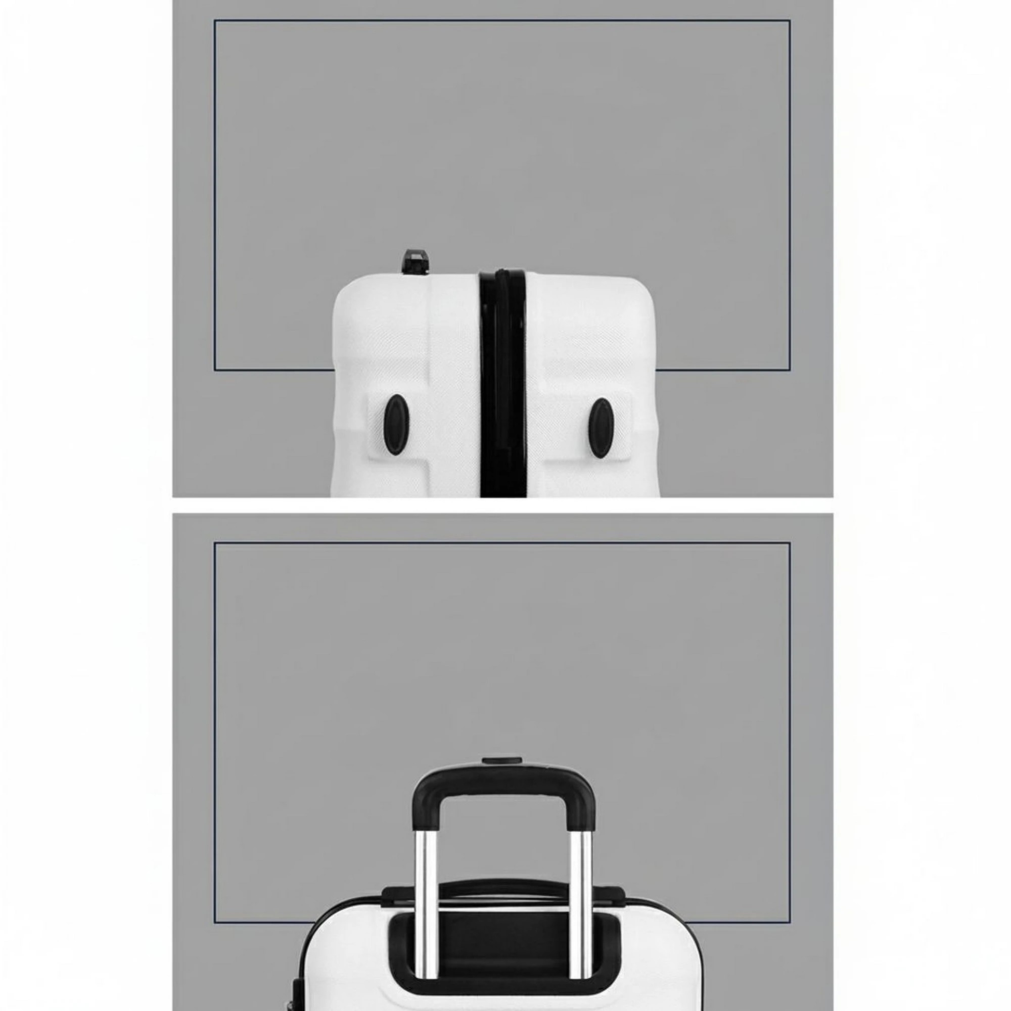 3 Wanderlite 3pcs Luggage Trolley Travel Suitcase Set TSA Hard Shell Case Strap - White, 3 of 6