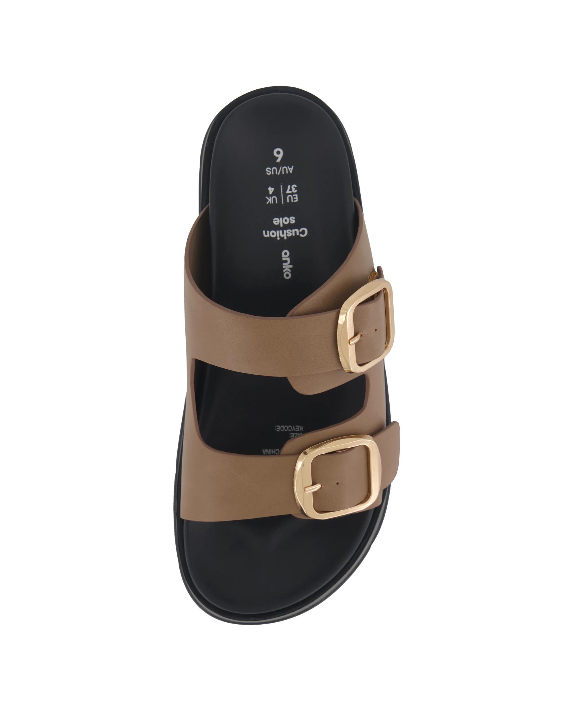 3 Double Buckle Platform Heels Biscuit, 3 of 5