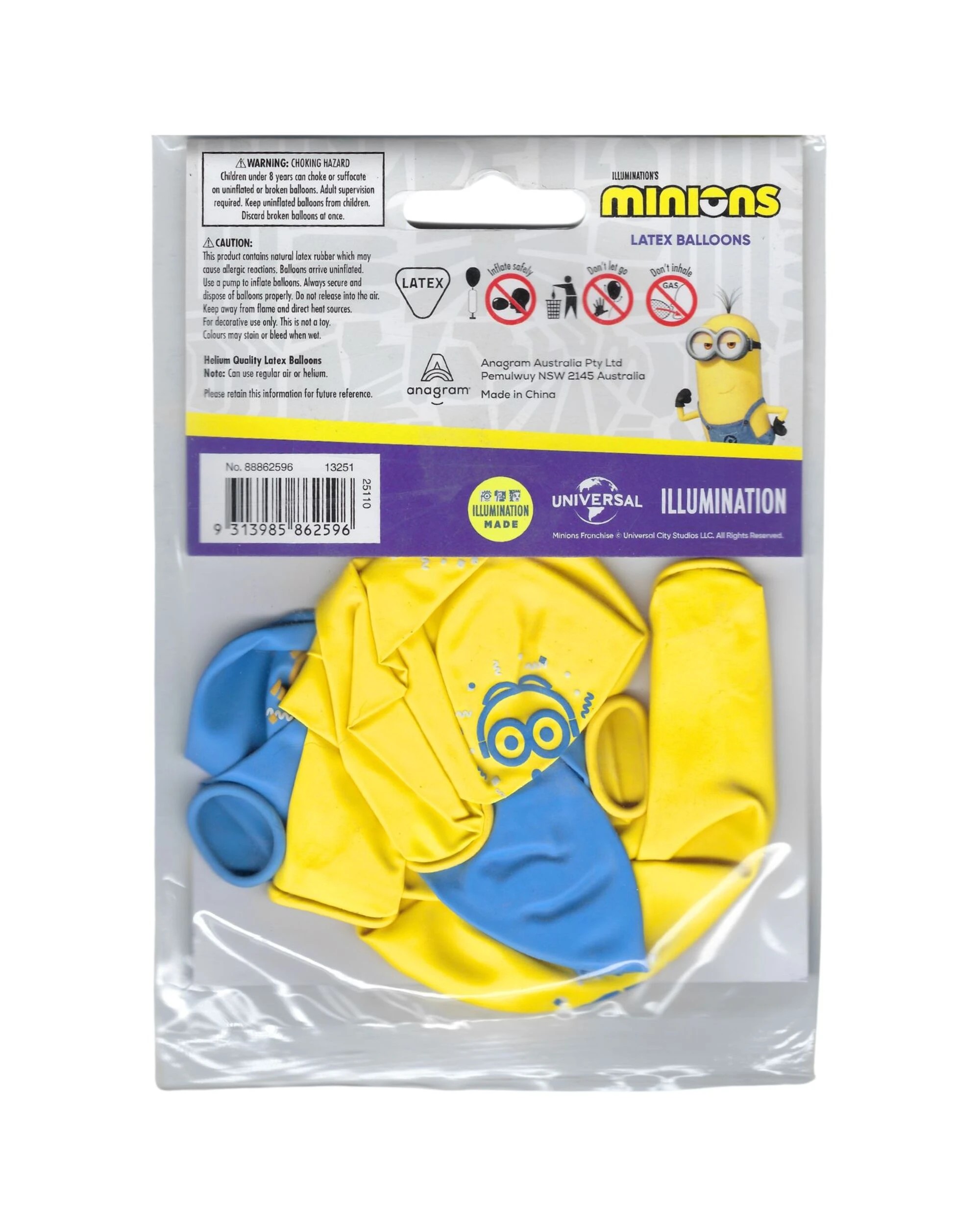 2 Anagram 6pc Minions Balloons Kids Birthday Party Decoration - Multi, 2 of 2