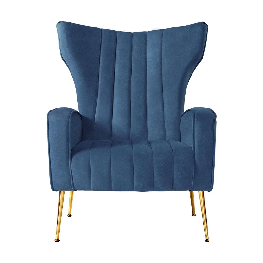 4 Artiss Armchair Navy Velvet Kate - Blue, 4 of 8