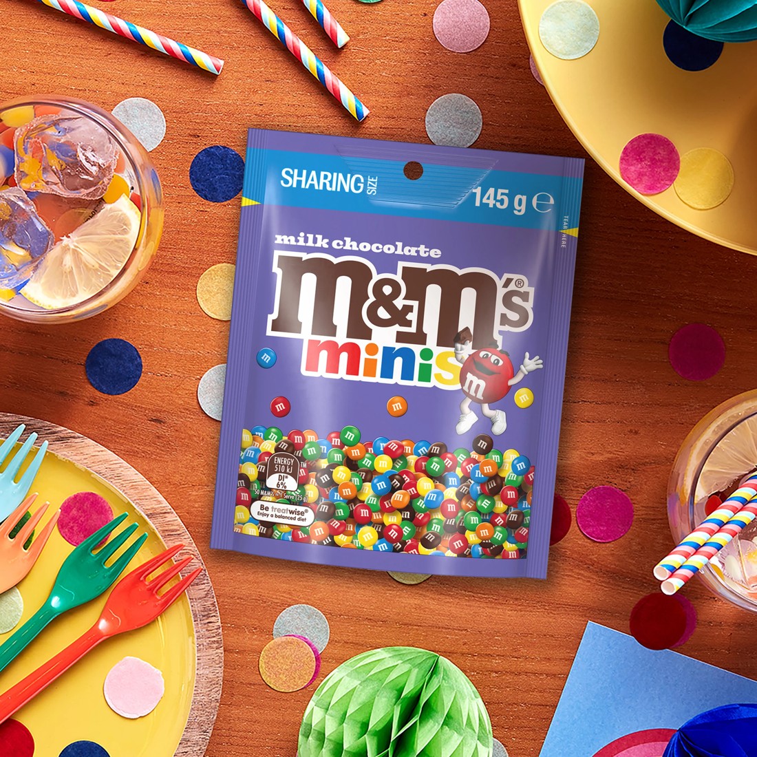 3 M&M's Minis Milk Chocolate Snack and Share Bag 145g, 3 of 5