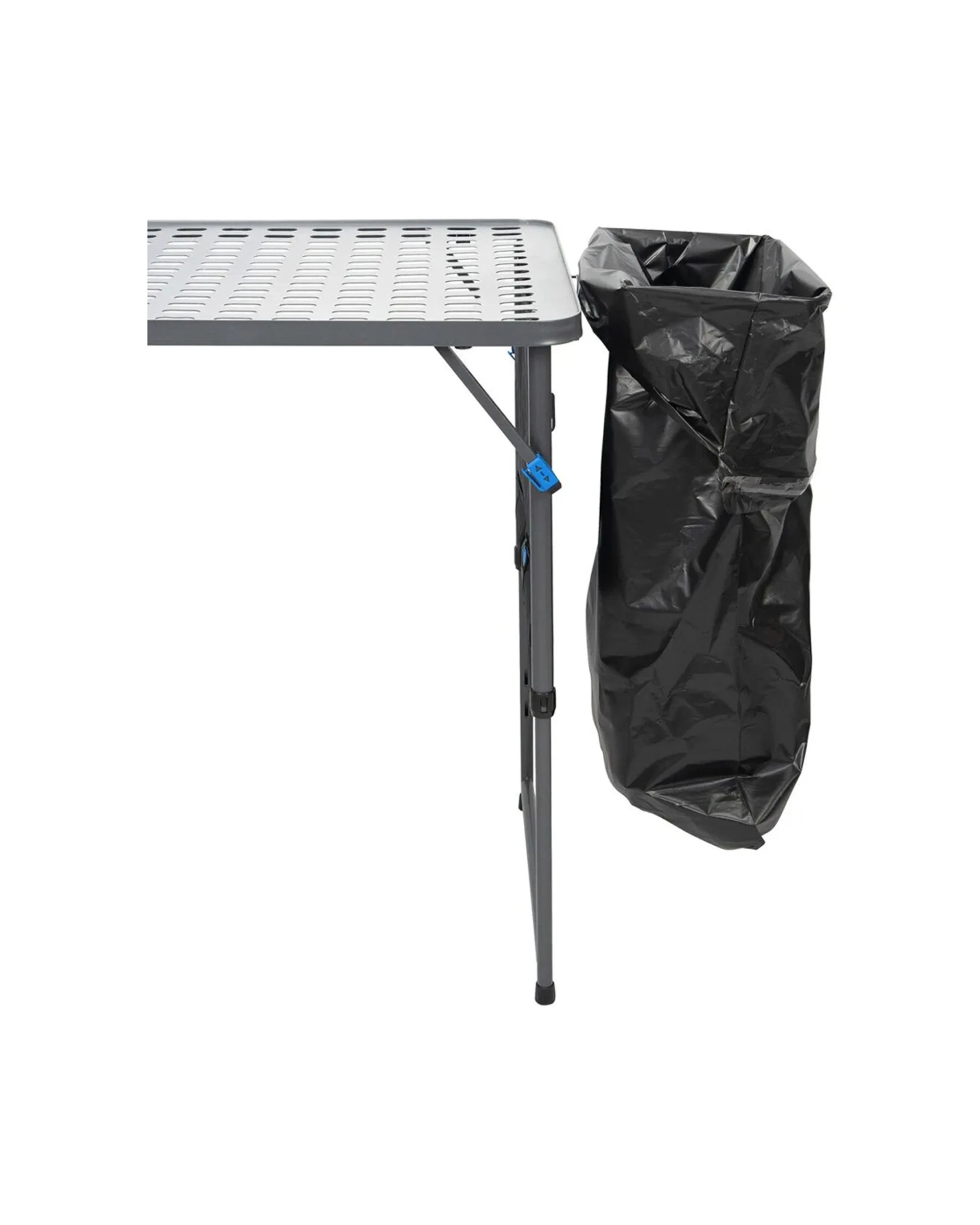 6 Quest Foldable Steel Grill Table Adjustable Height With Organiser - Black, 6 of 9