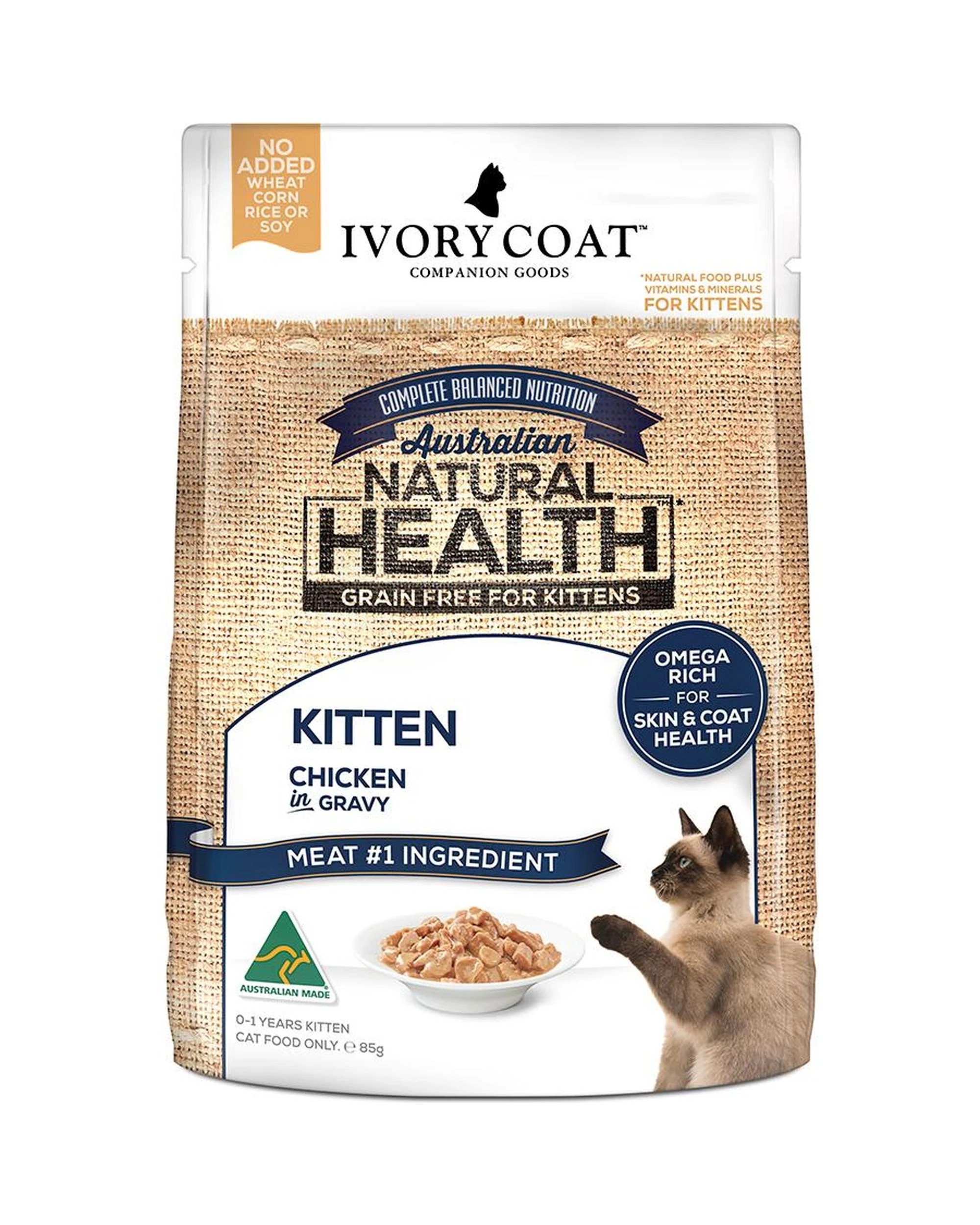 1 Ivory Coat Kitten Wet Cat Food Chicken in Gravy 12 x 85g, 1 of 1