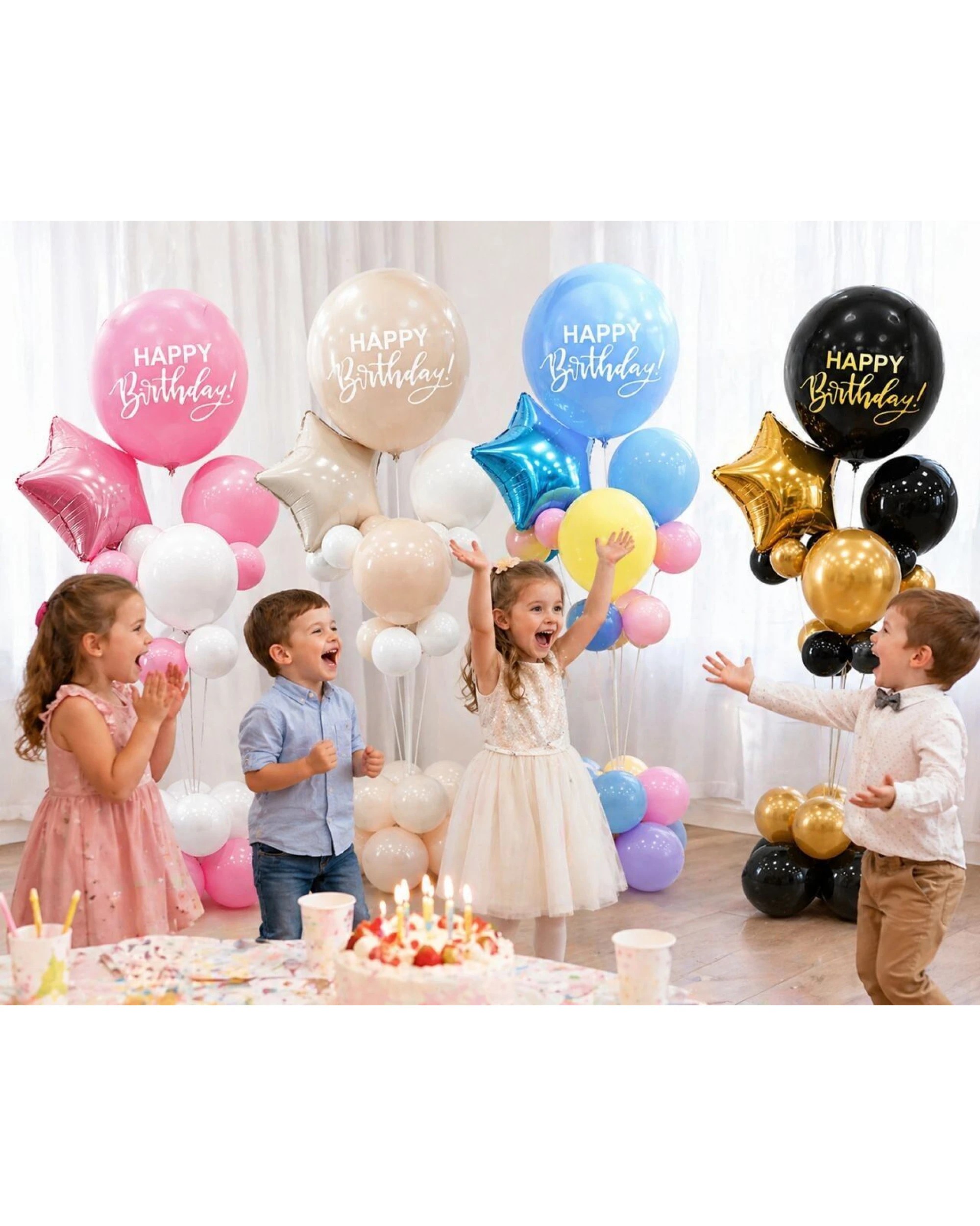 2 BR Costumes 165cm Birthday Balloon Stand Decoration Kit 21-Pieces in Pink/White, 2 of 2