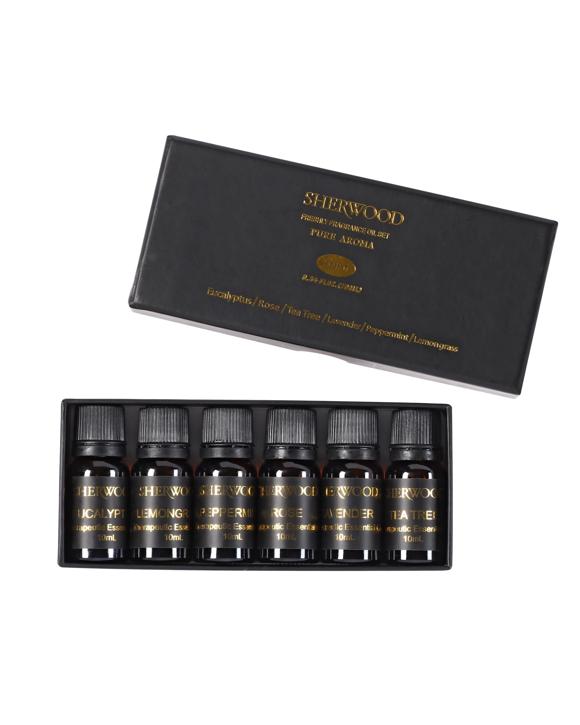 Sherwood Home Diffuser Aromatherapy Essential Oil 6 Pack For Diffuser/Humidifier X 10ML - Clear and Brown