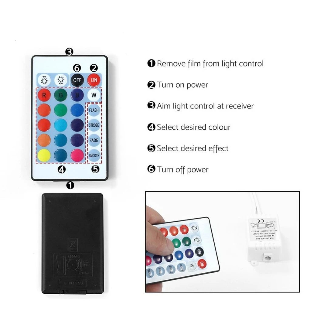 6 Artiss Bedside Table LED 3 Drawers - Black, 6 of 8