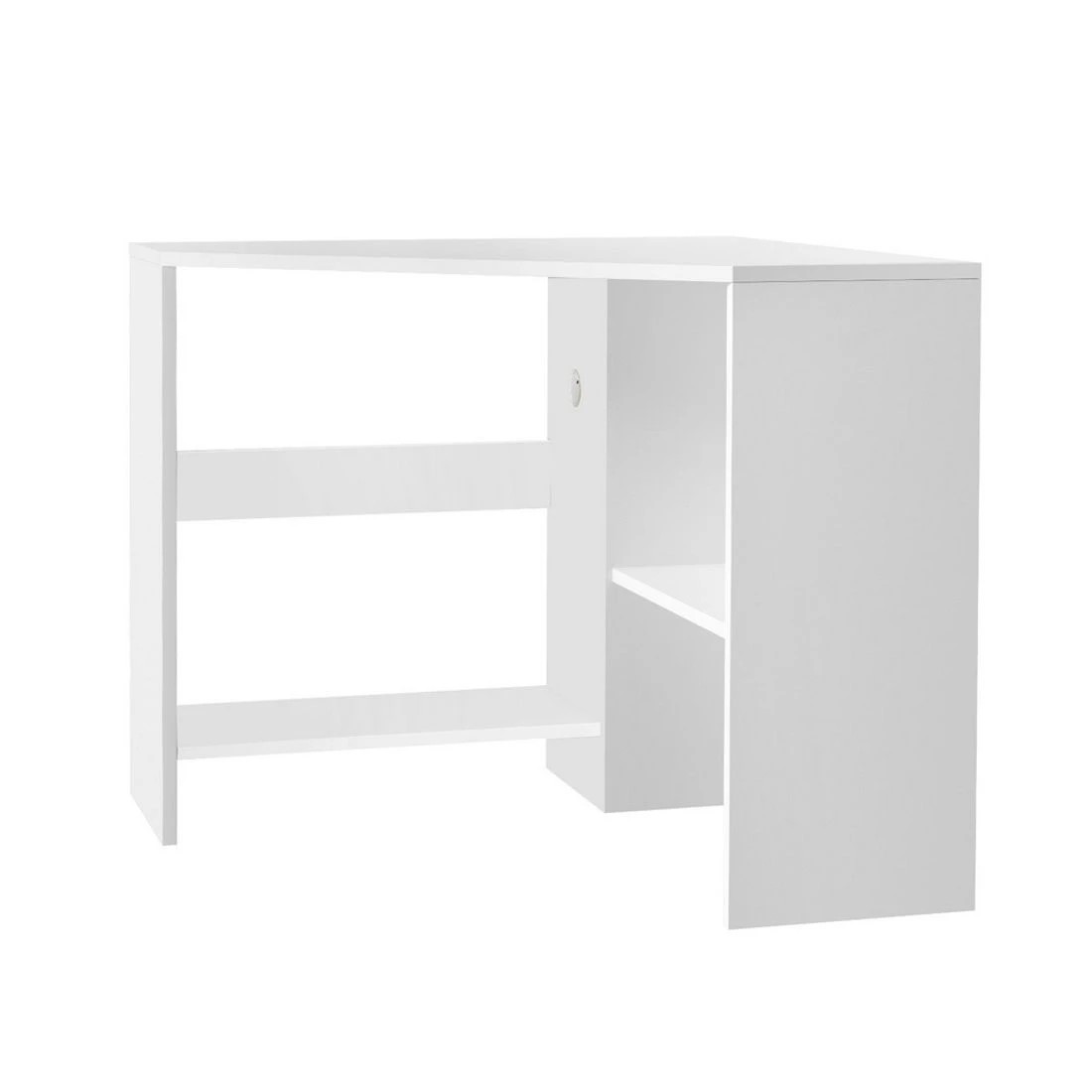 3 Artiss Corner Computer Desk Shelves CPU Stand L-shape Home Office Workstation Desks - White, 3 of 6