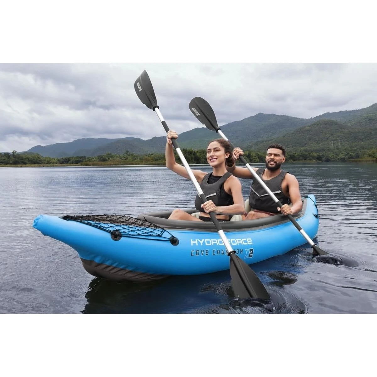 4 Bestway Hydro-Force Inflata-Shield Inflatable Cove Champion X2 Kayak Set, 4 of 10