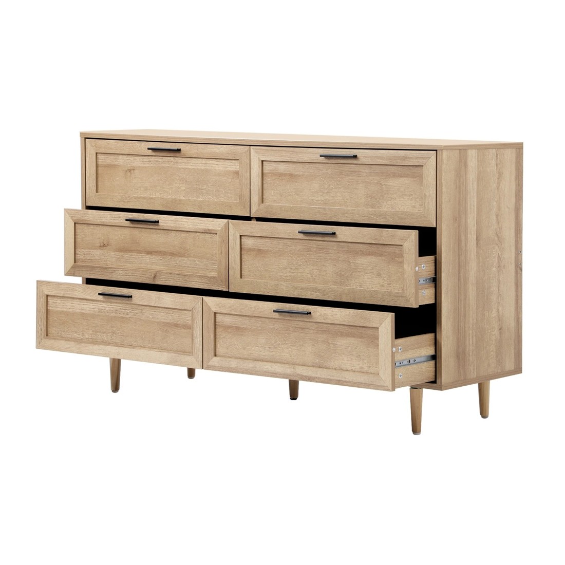 8 Oikiture 6 Chest Of Drawers Dresser Chest Storage Cabinet Lowboy
 - Natural, 8 of 10