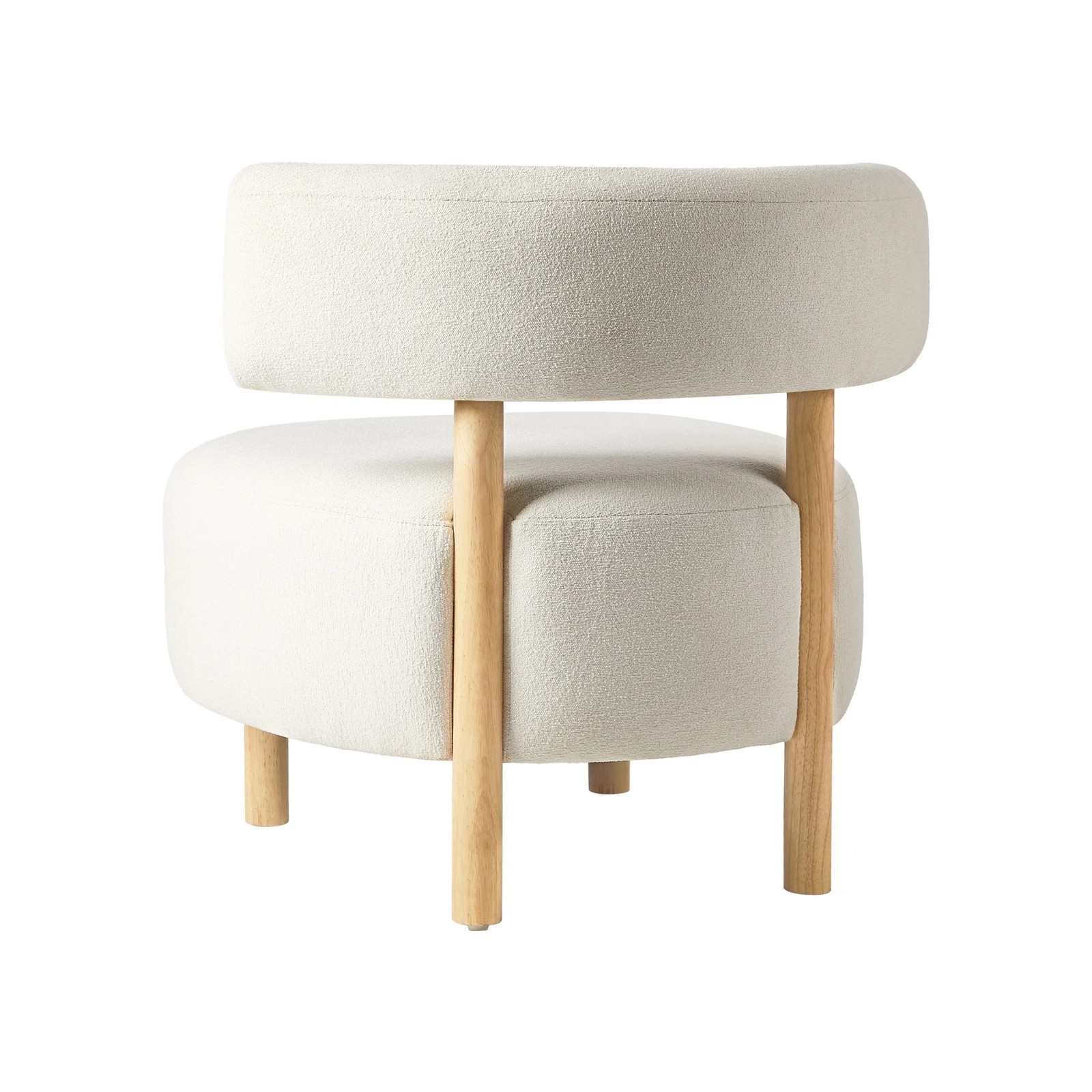 10 Oikiture Wooden Armchair Lounge Chair Linen Fabric Accent Armchairs - Beige, 10 of 10