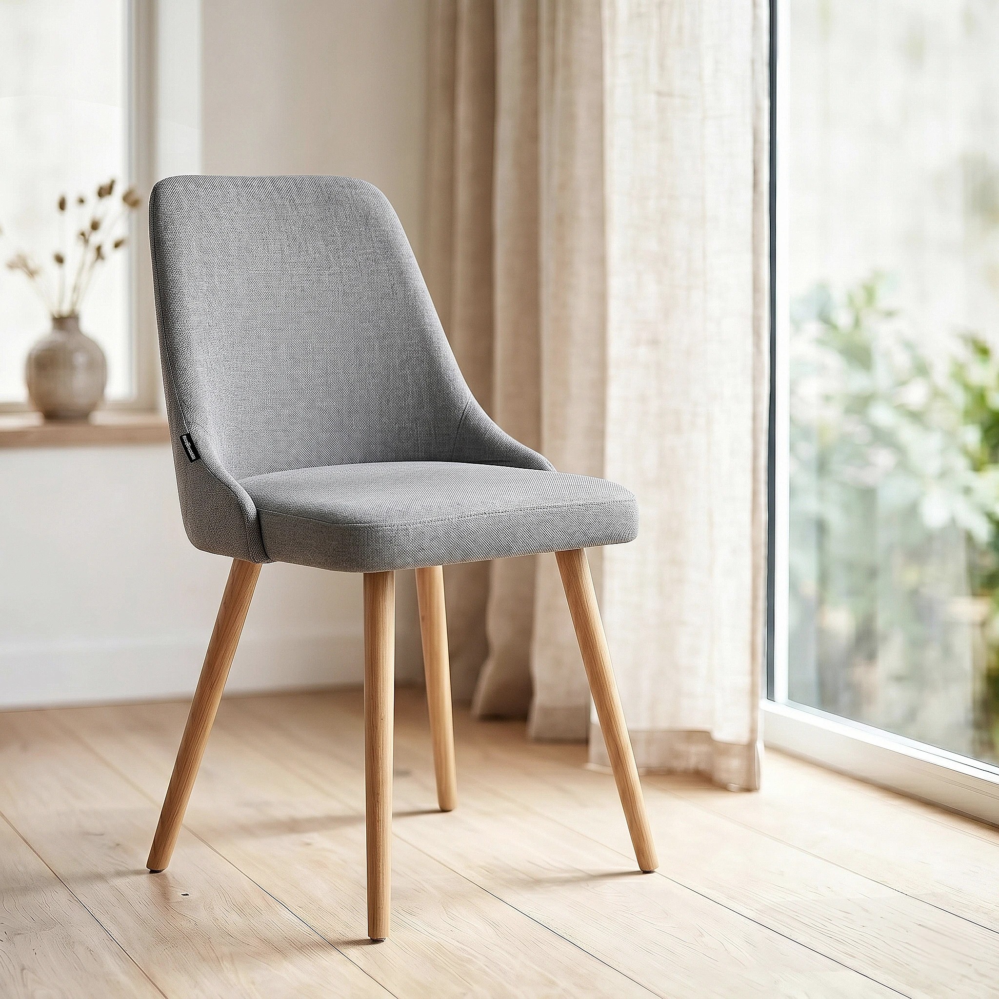 6 Artiss Dining Table and Chairs Set 5pcs 108cm Round Kitchen Table with 4 Grey Chairs Nordic Home Furniture - Multi, 6 of 8
