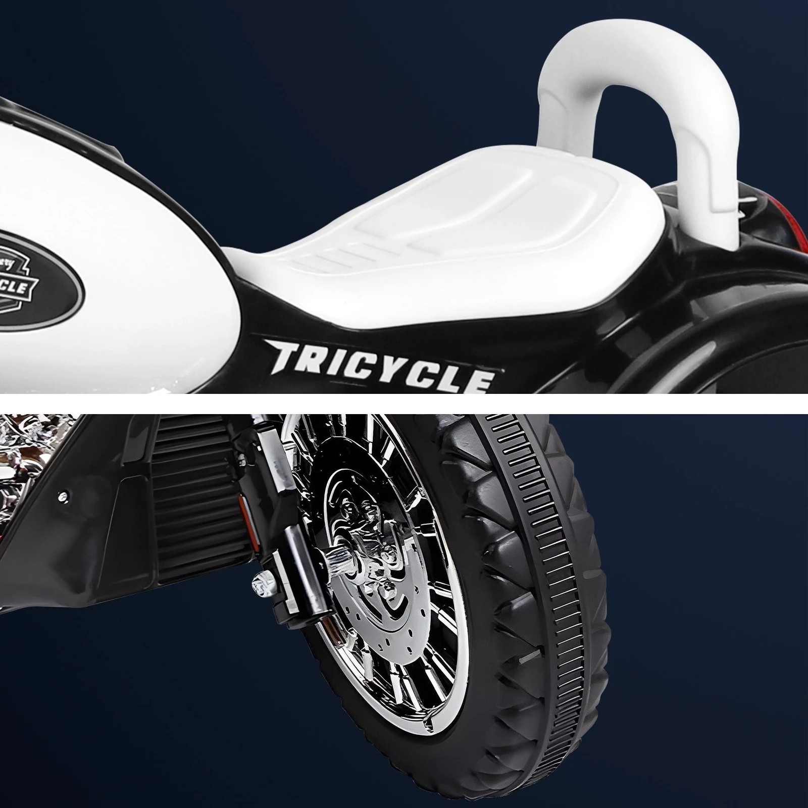 6 Alfordson Kids Ride On Car Electric Motorcycle 25W Motor Harley-Inspired - White, 6 of 7