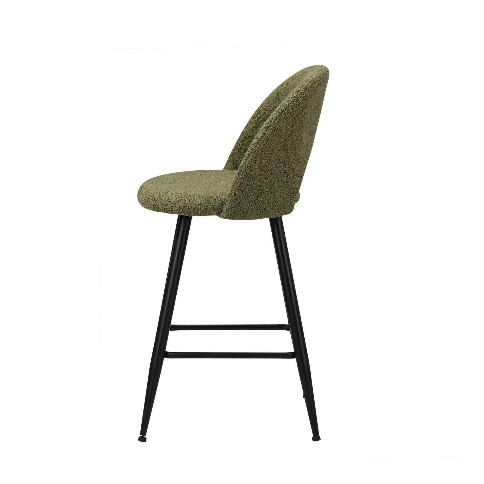 7 Oikiture 2x Bar Stools Kitchen Counter Stool Dining Chairs Boucle Horn
 - Green, 7 of 10