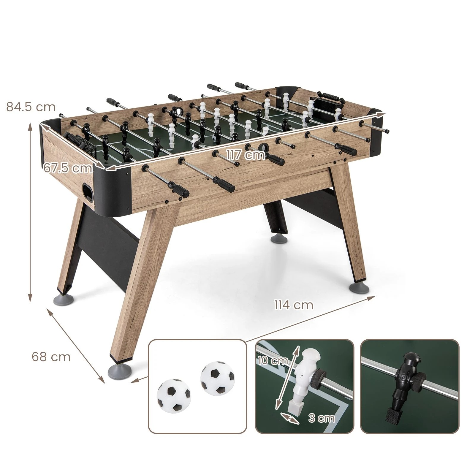 4 Costway Foosball Table Arcade Soccer Game Table w/2 Balls & 26 Players Game Rooms & Bars, 4 of 4